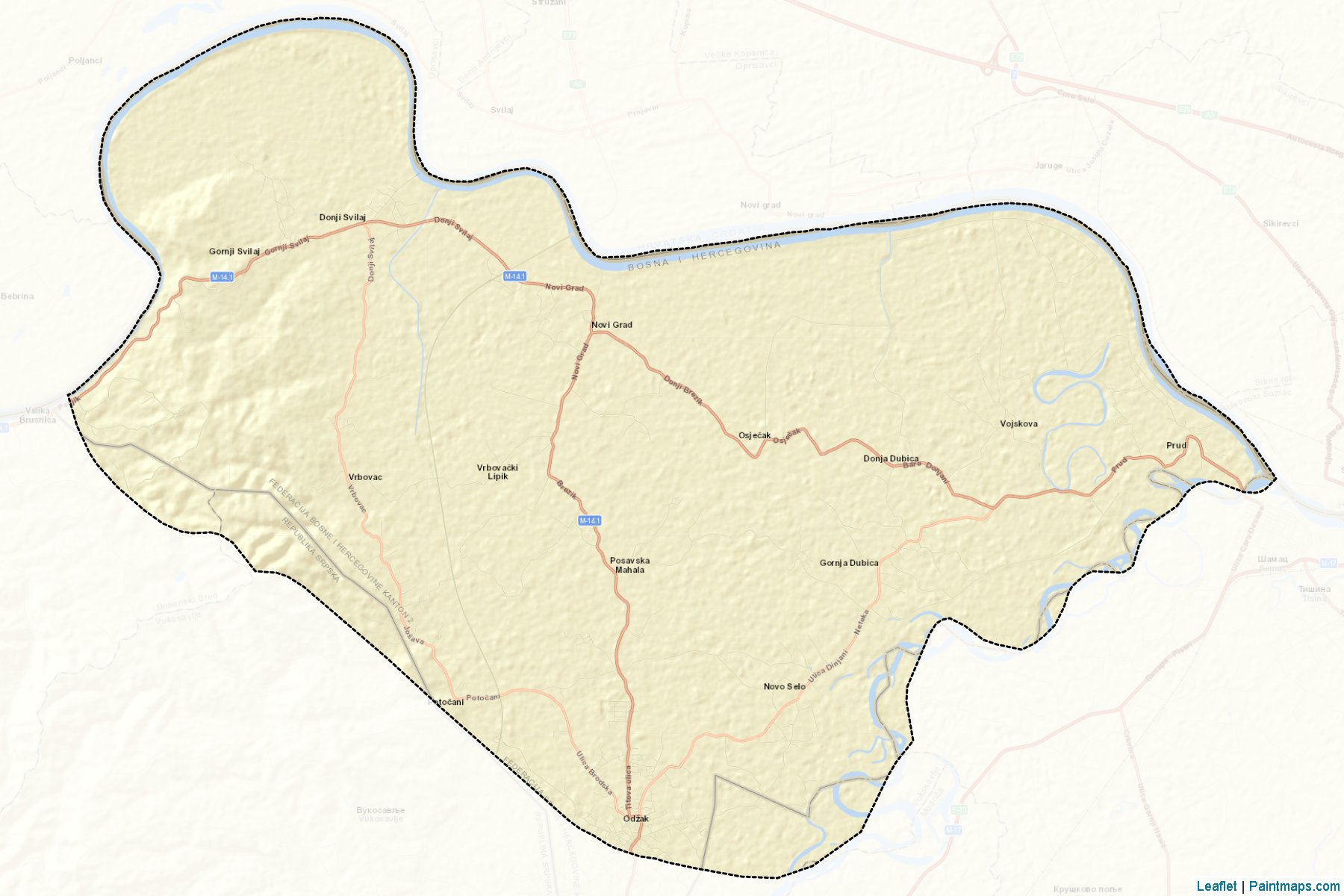 Muestras de recorte de mapas Odzak (Posavina)-2