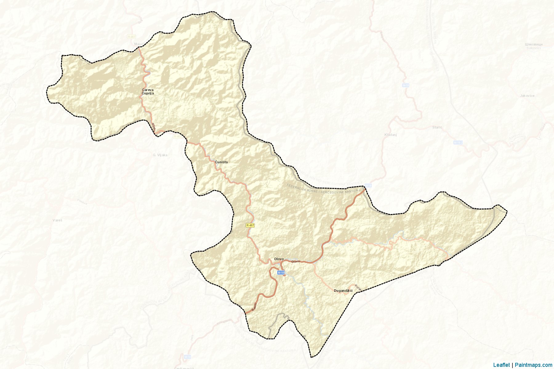 Olovo (Zenica-Doboj) Map Cropping Samples-2