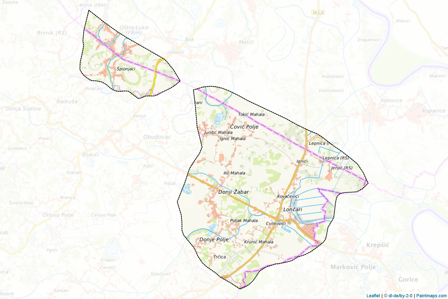 Orasje / Srpsko Orasje (Republic of Srpska) Map Cropping Samples-1