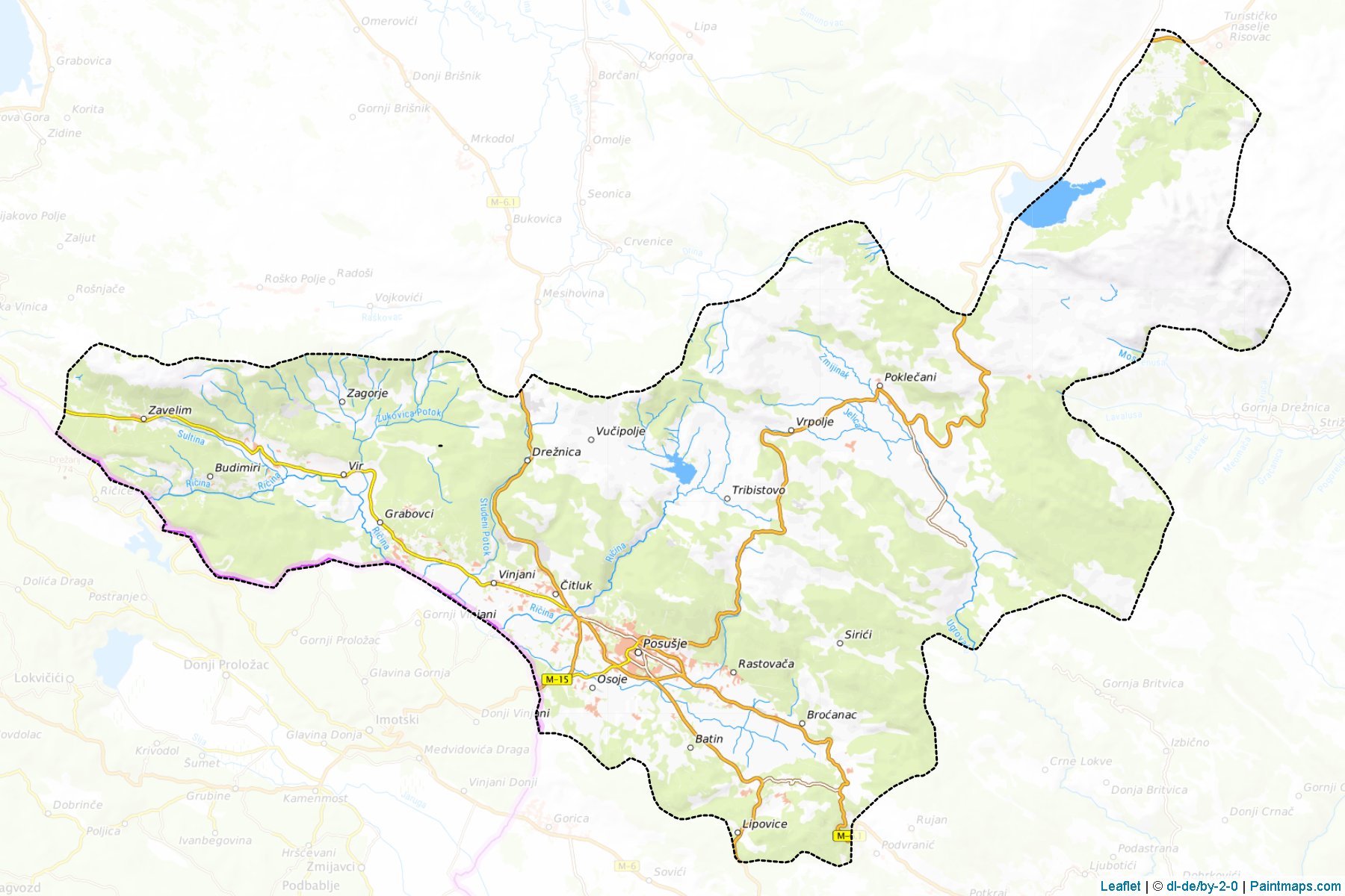 Muestras de recorte de mapas Posusje (West Herzegovina)-1