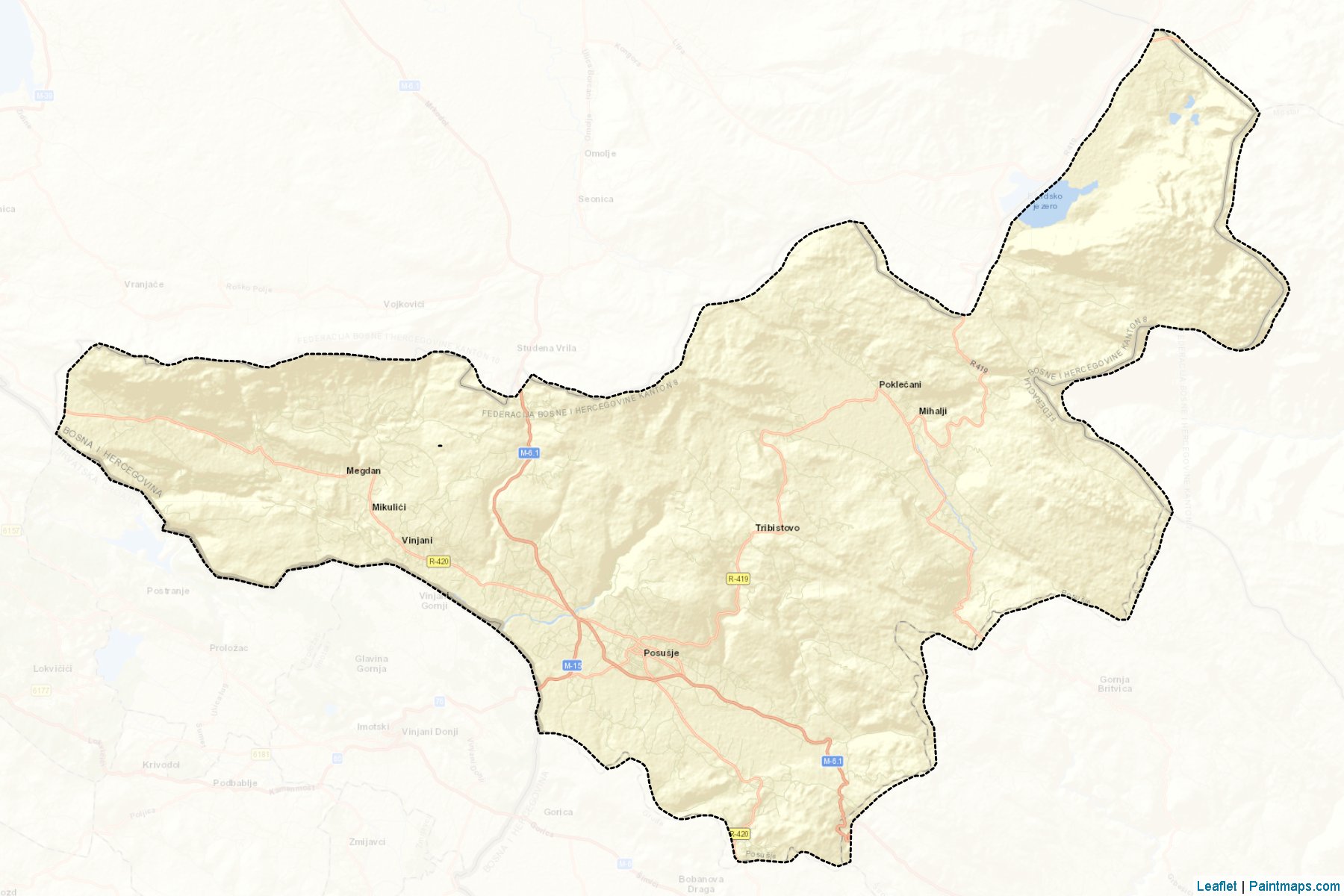 Muestras de recorte de mapas Posusje (West Herzegovina)-2