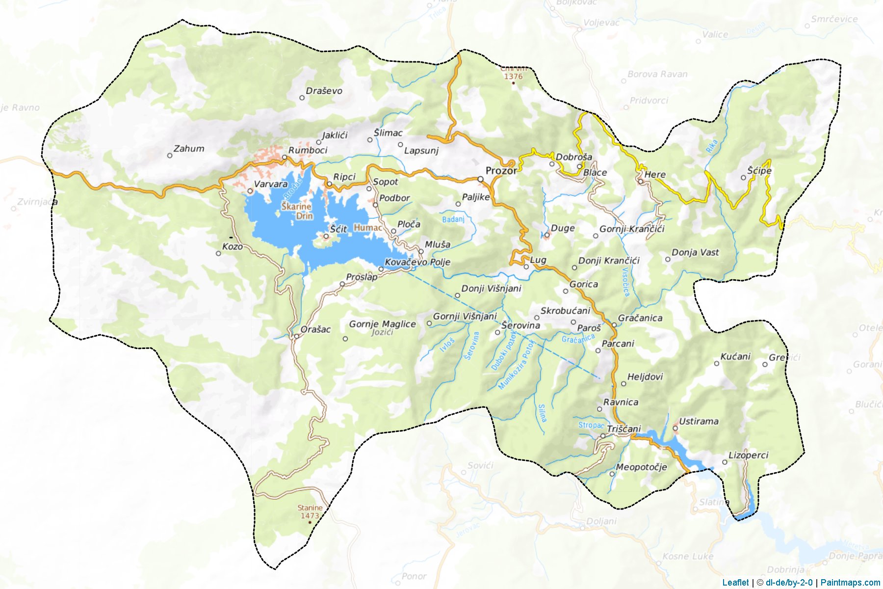 Prozor (Herzegovina-Neretva) Map Cropping Samples-1