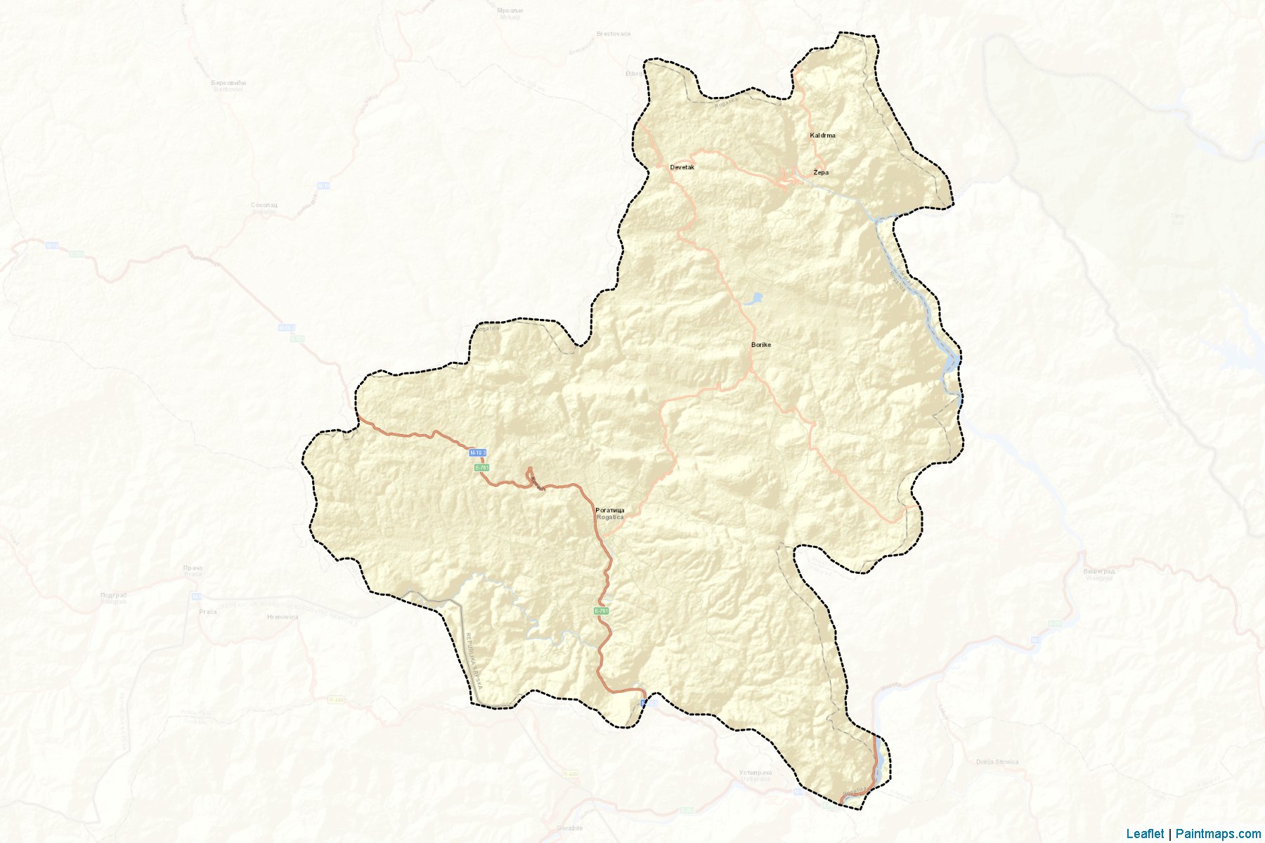 Rogatica (Republic of Srpska) Map Cropping Samples-2