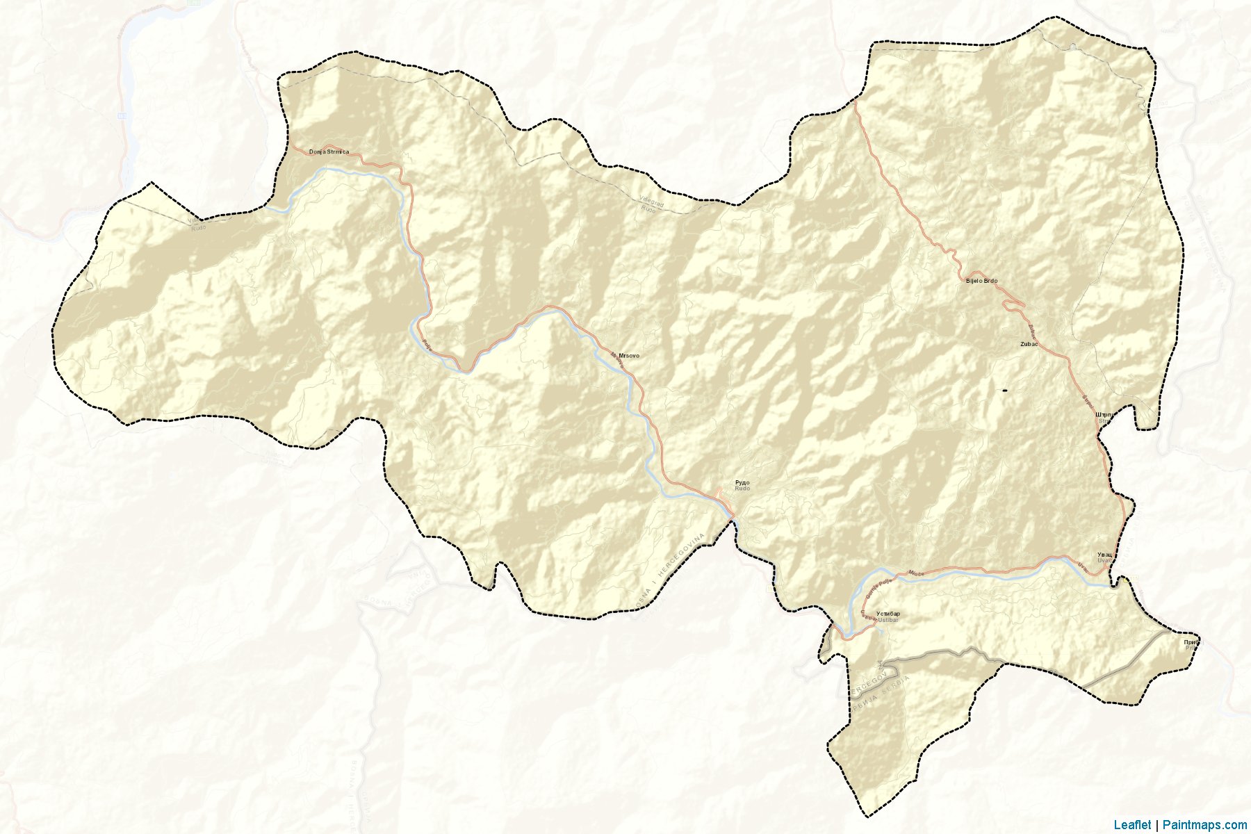 Rudo (Republic of Srpska) Map Cropping Samples-2