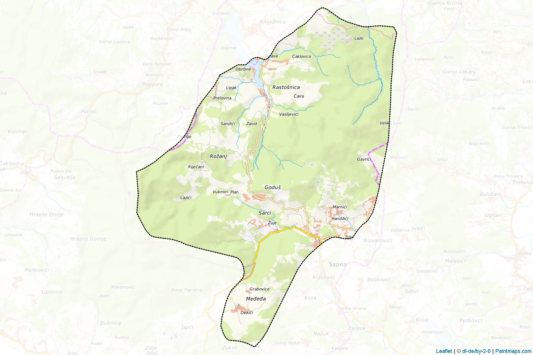 Sapna (Tuzla Kantonu) Haritası Örnekleri-1