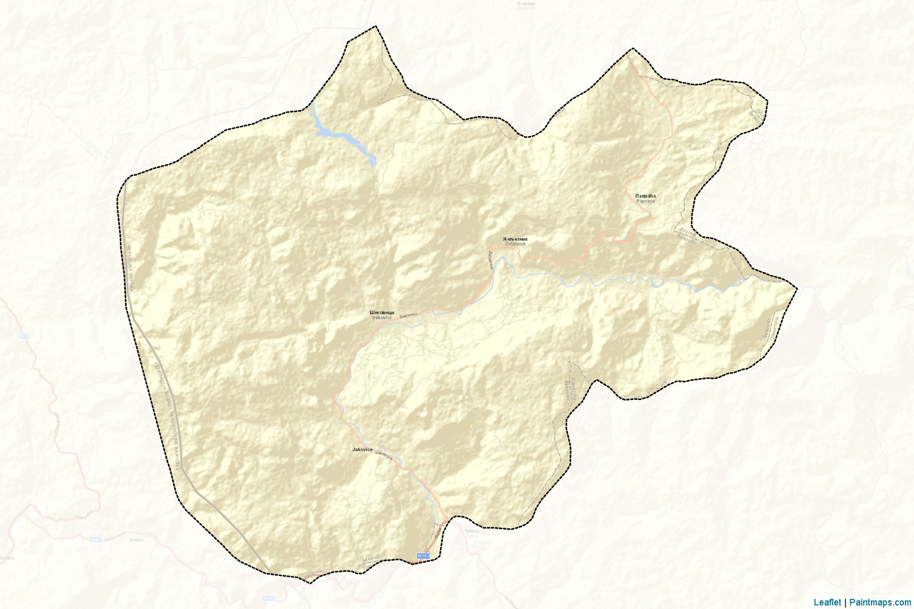 Sekovici (Republic of Srpska) Map Cropping Samples-2