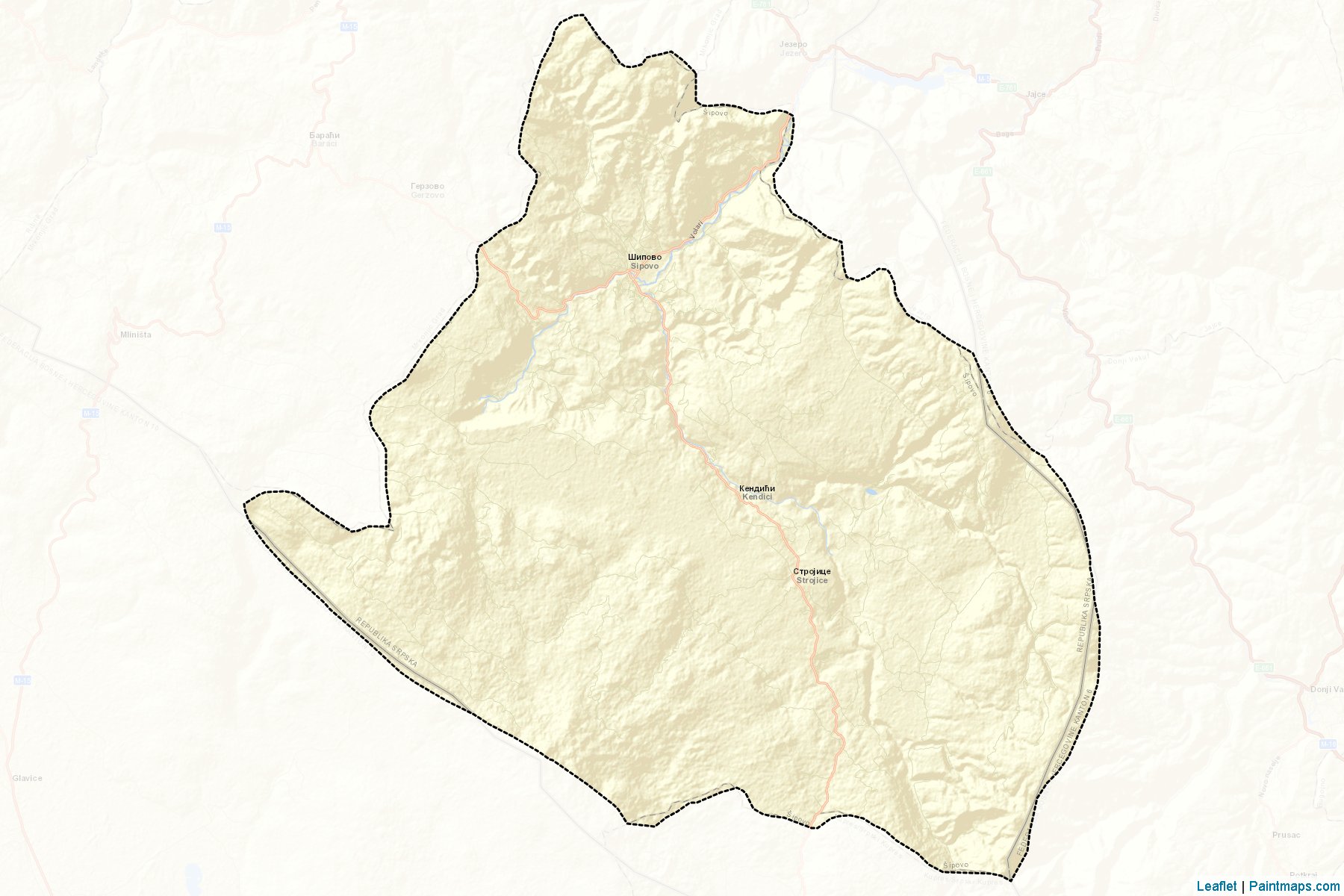 Sipovo (Republic of Srpska) Map Cropping Samples-2