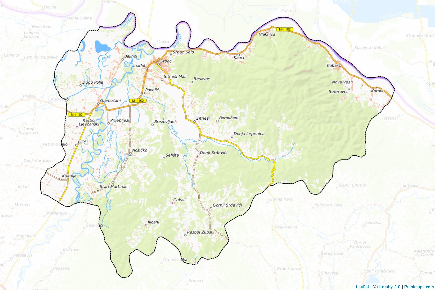 Srbac (Republic of Srpska) Haritası Örnekleri-1