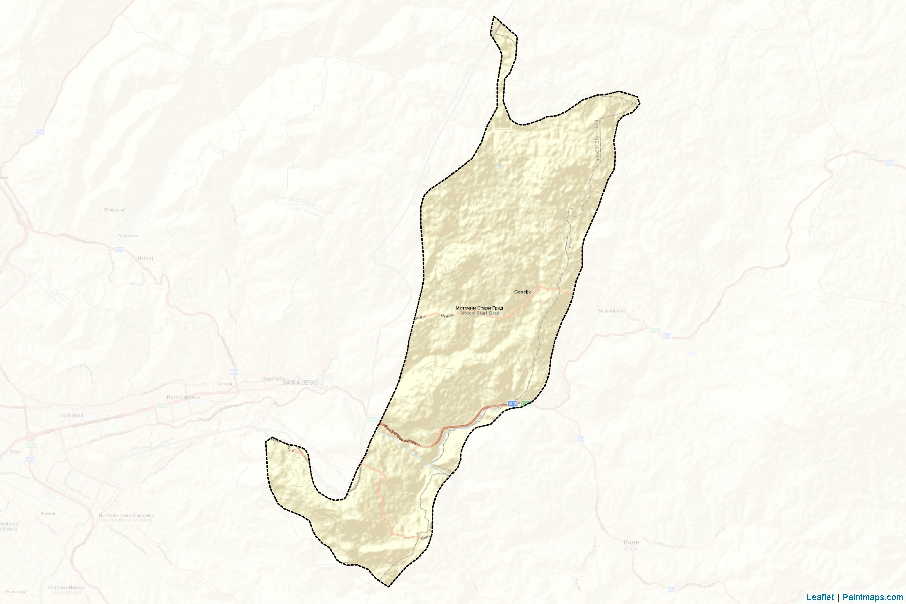 Stari Grad Sarajevo/ Srpski Stari Grad (Republic of Srpska) Map Cropping Samples-2