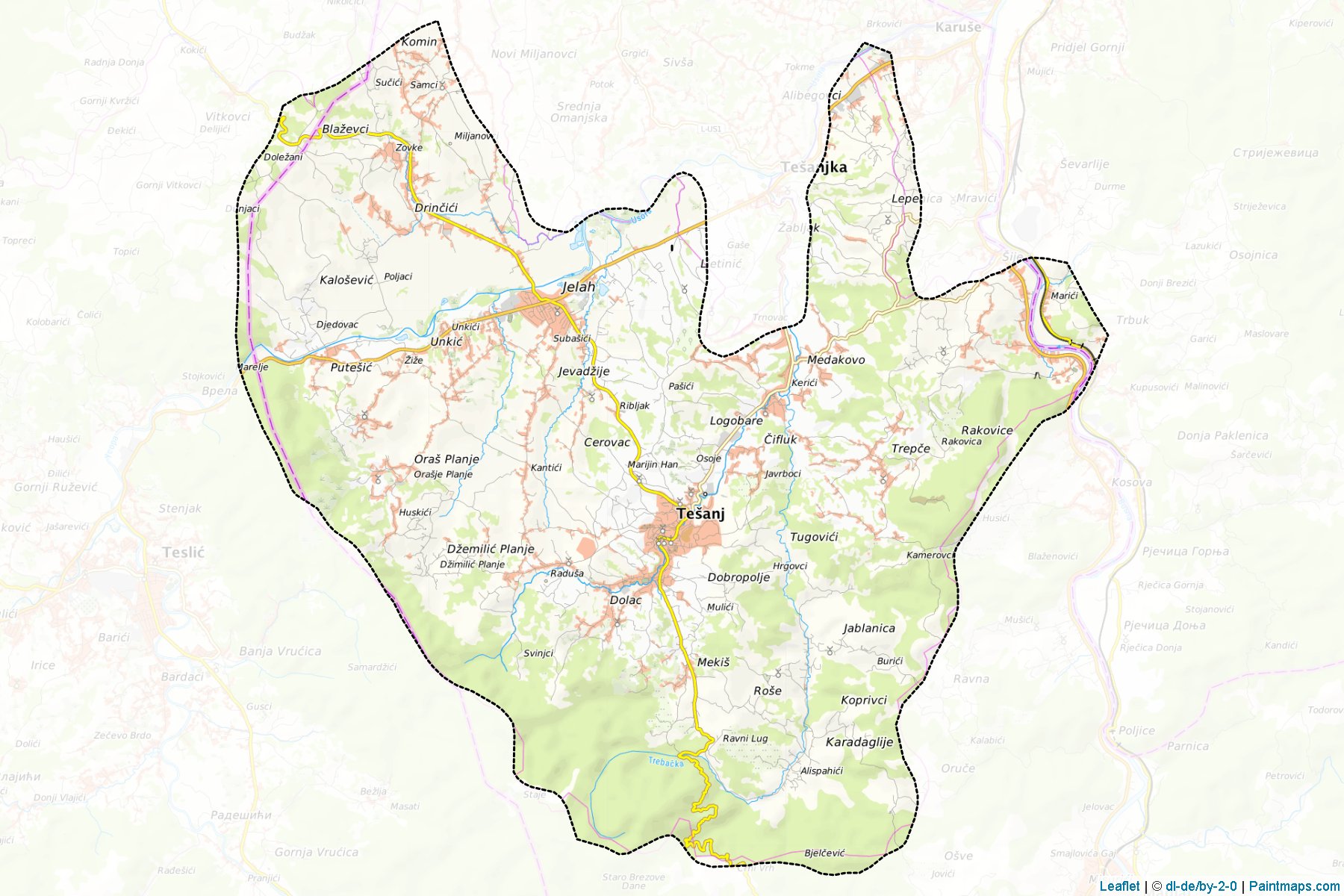 Tesanj (Zenica-Doboj) Map Cropping Samples-1