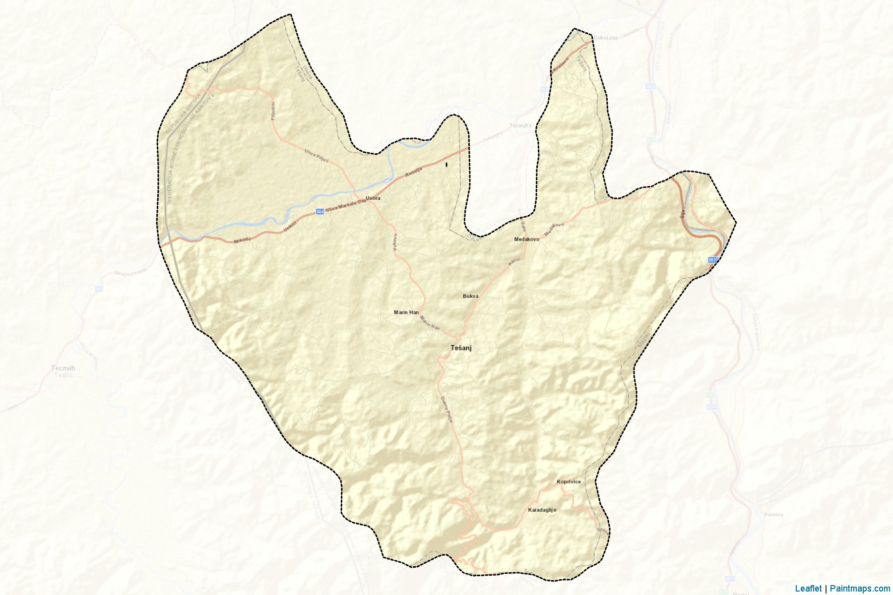 Tesanj (Zenica-Doboj) Map Cropping Samples-2