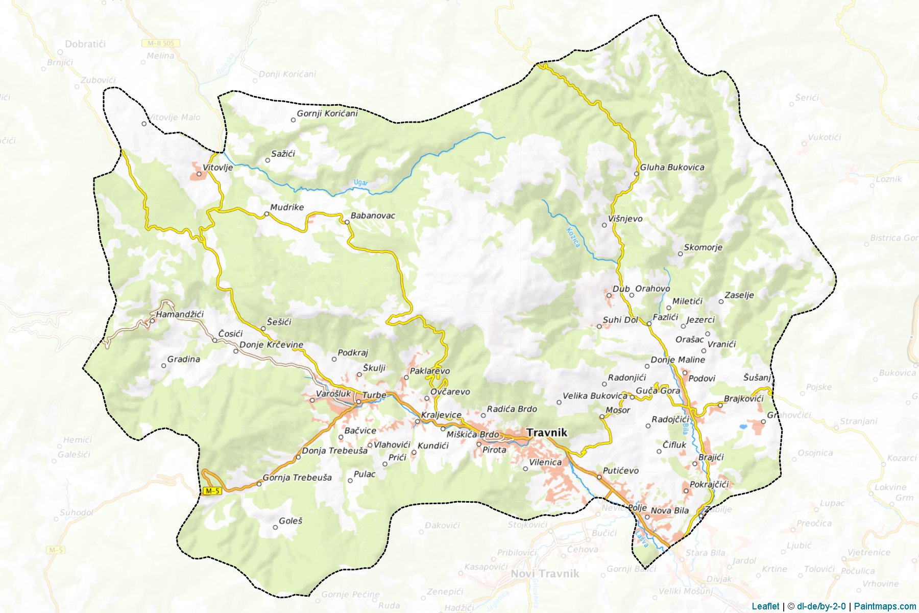 Travnik (Merkez Bosna Kantonu) Haritası Örnekleri-1