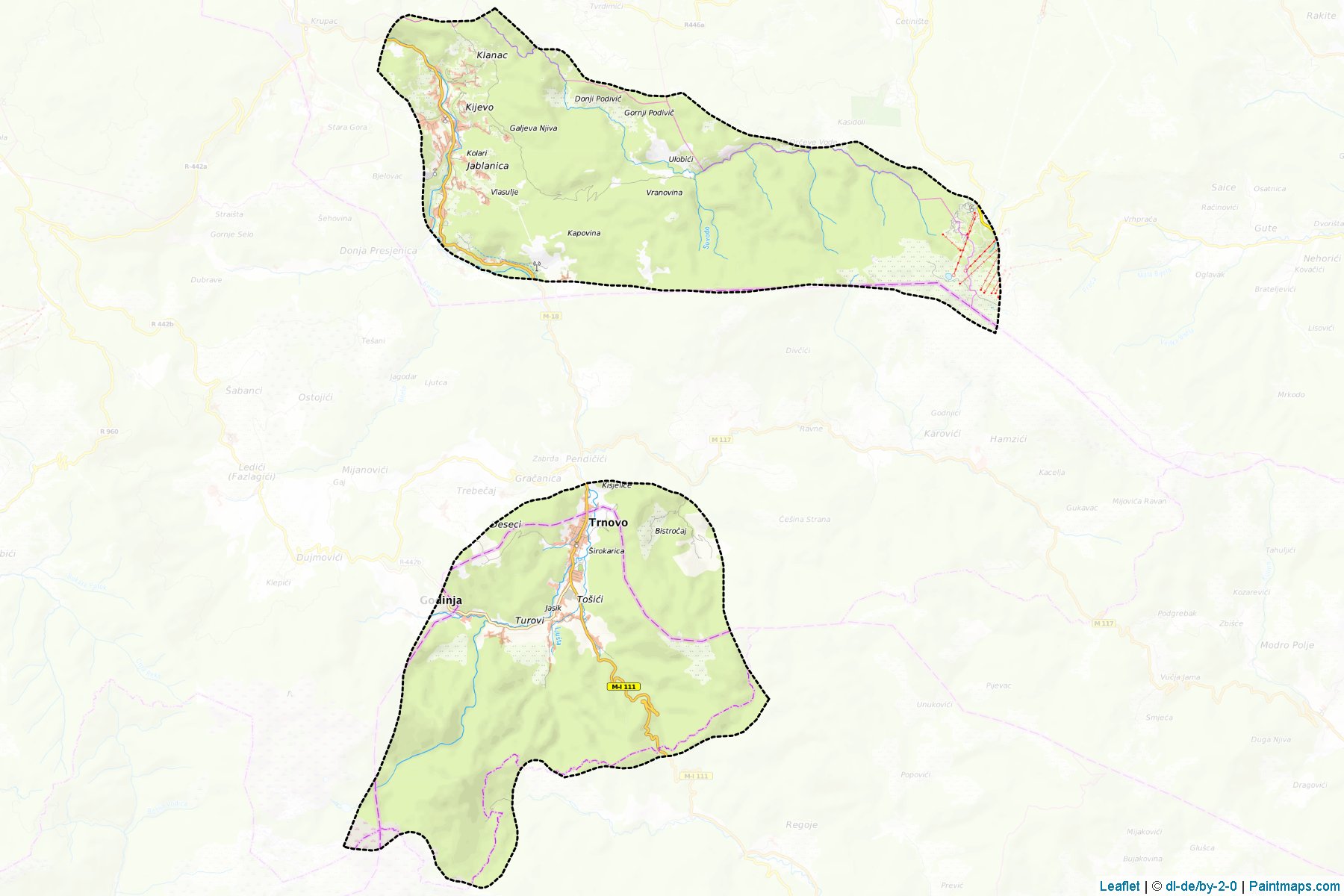 Trnovo (Republic of Srpska) Map Cropping Samples-1