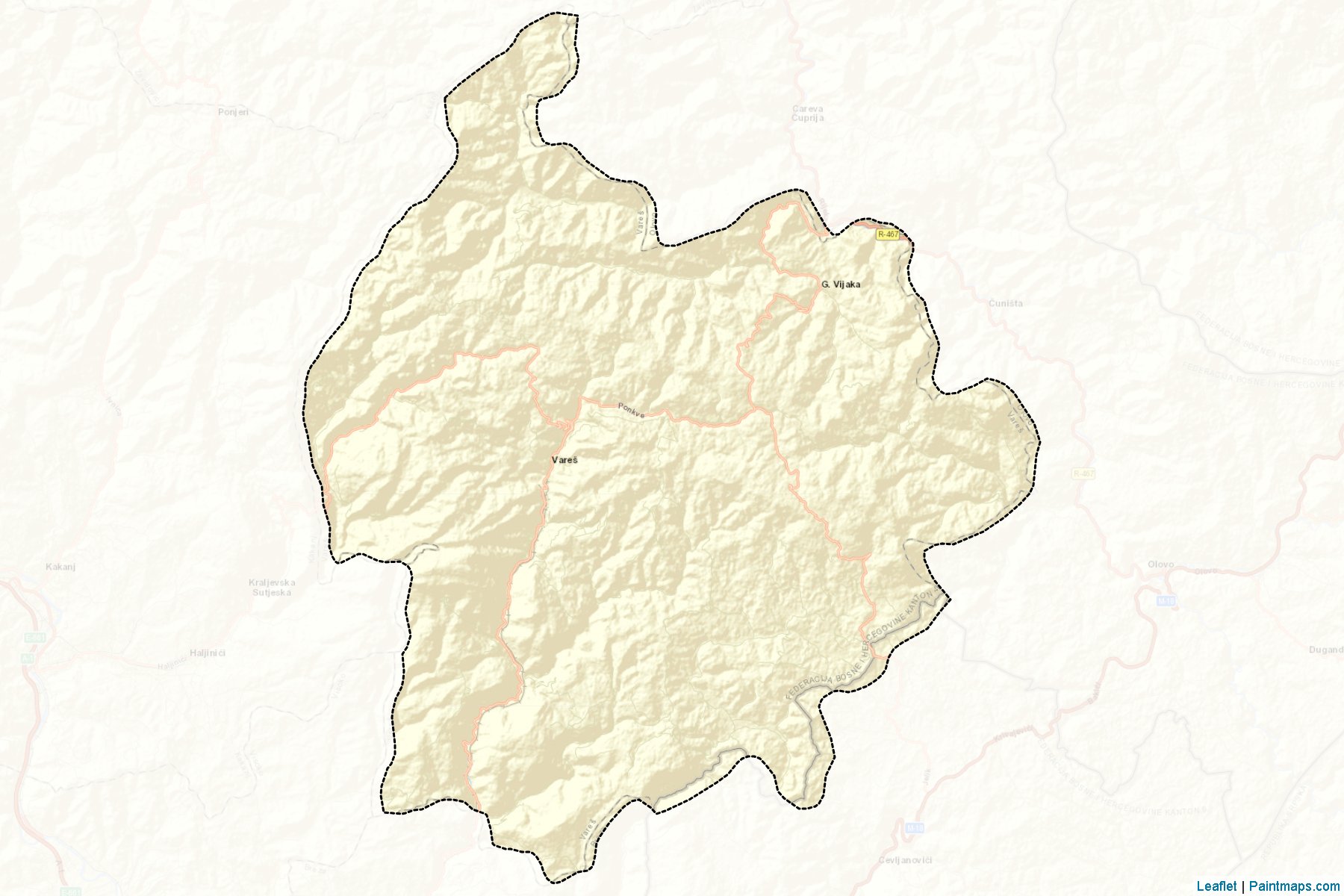 Vares (Zenica-Doboj) Map Cropping Samples-2