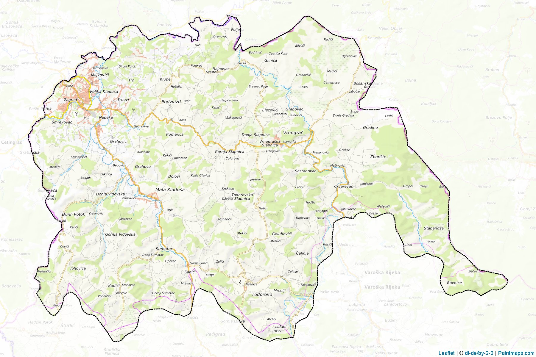 Muestras de recorte de mapas Velika Kladusa (Una-Sana)-1