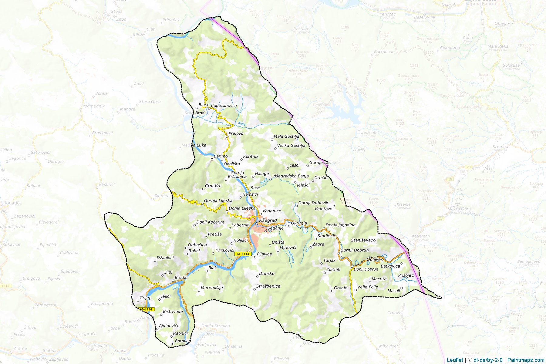 Visegrad (Republic of Srpska) Map Cropping Samples-1