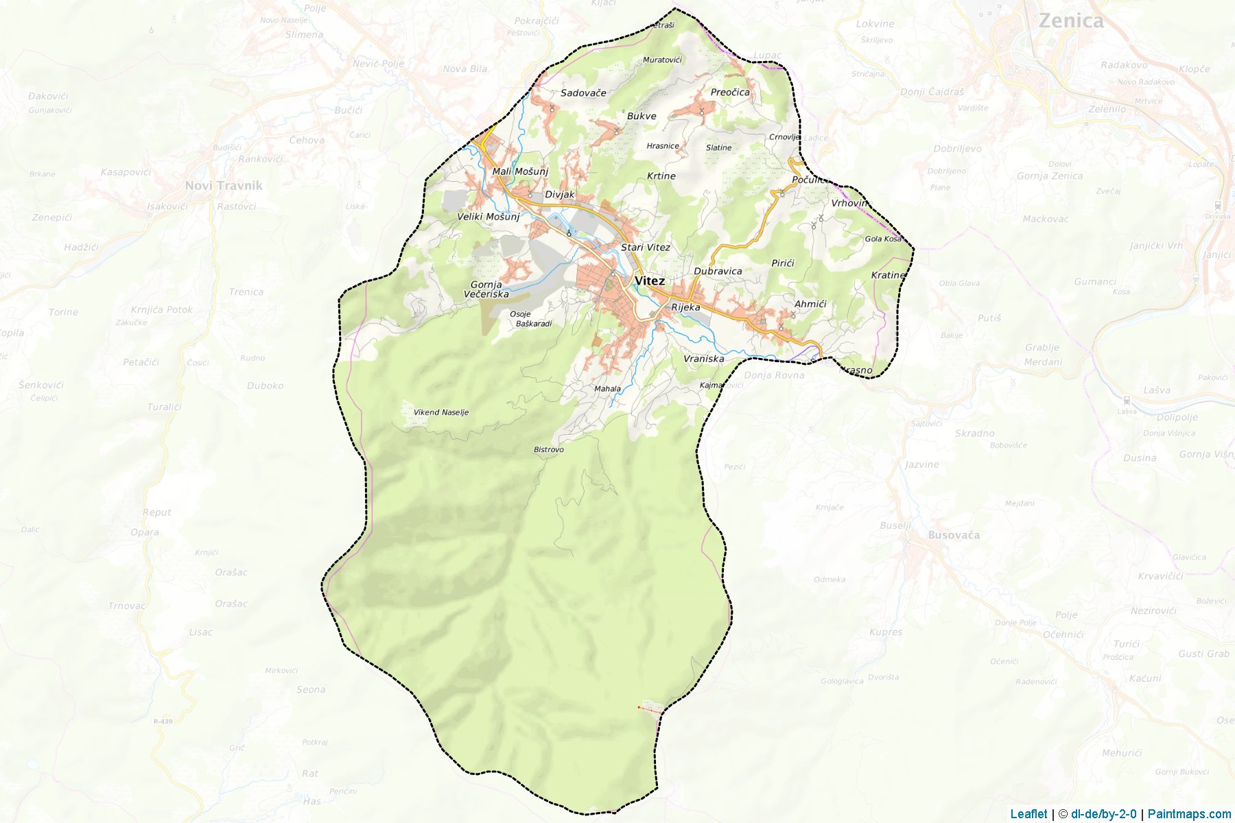 Vitez (Central Bosnia) Map Cropping Samples-1