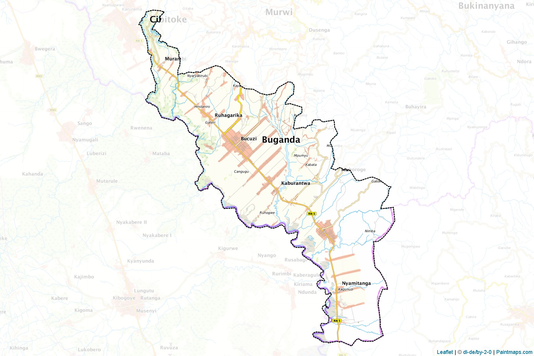 Muestras de recorte de mapas Buganda (Cibitoke)-1