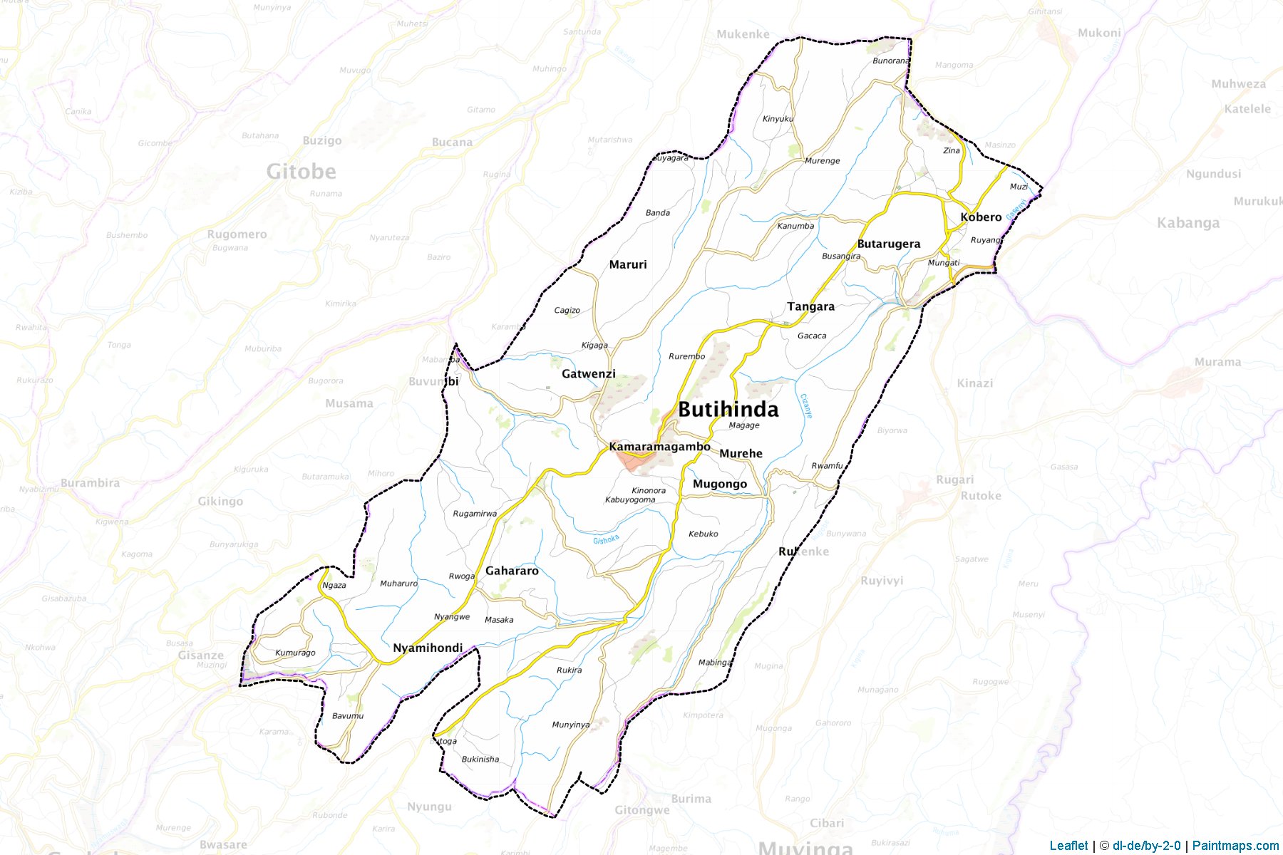 Muestras de recorte de mapas Butihinda (Muyinga)-1