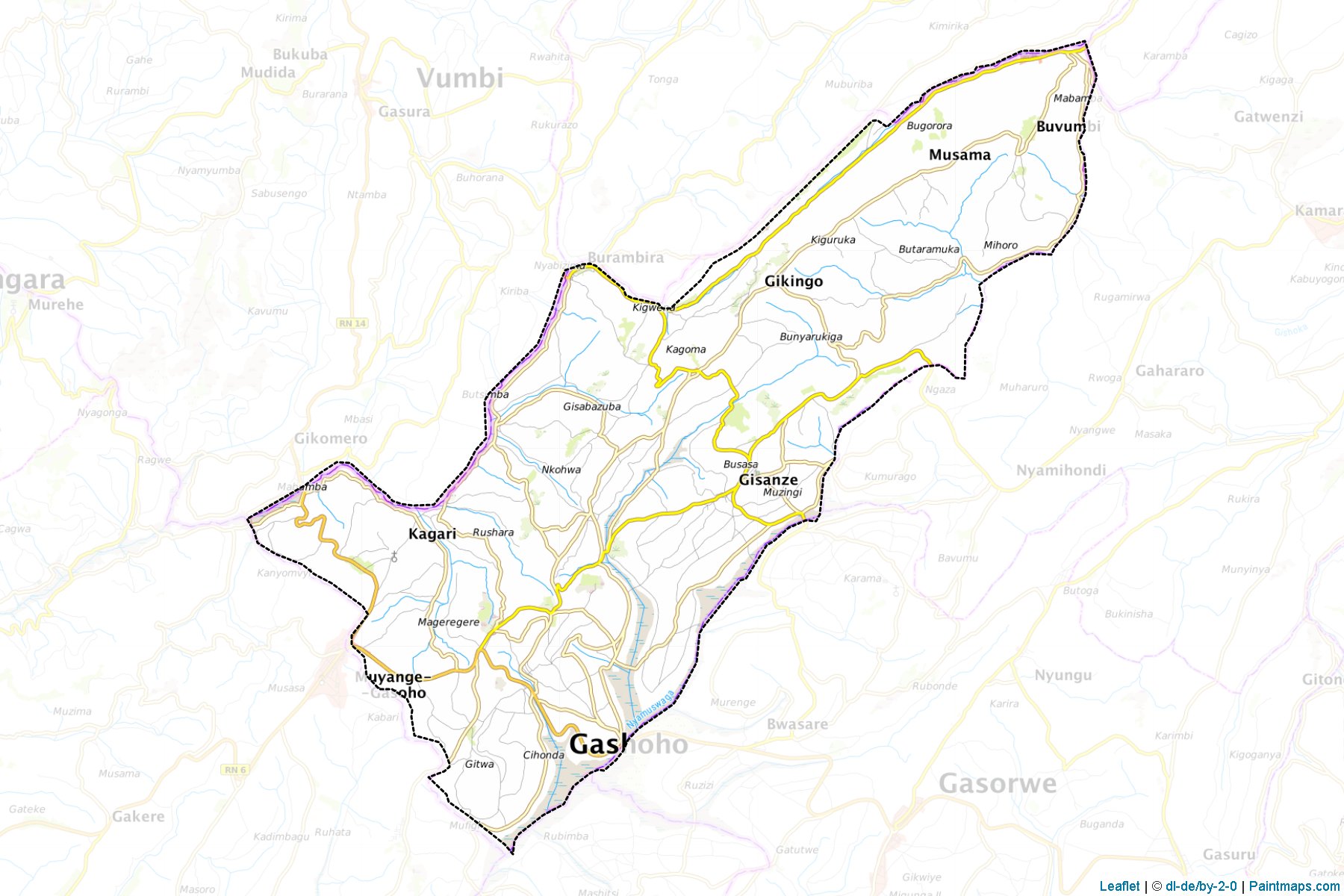 Muestras de recorte de mapas Gashoho (Muyinga)-1