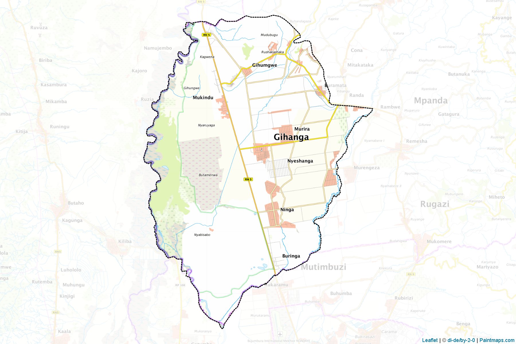 Muestras de recorte de mapas Gihanga (Bubanza)-1