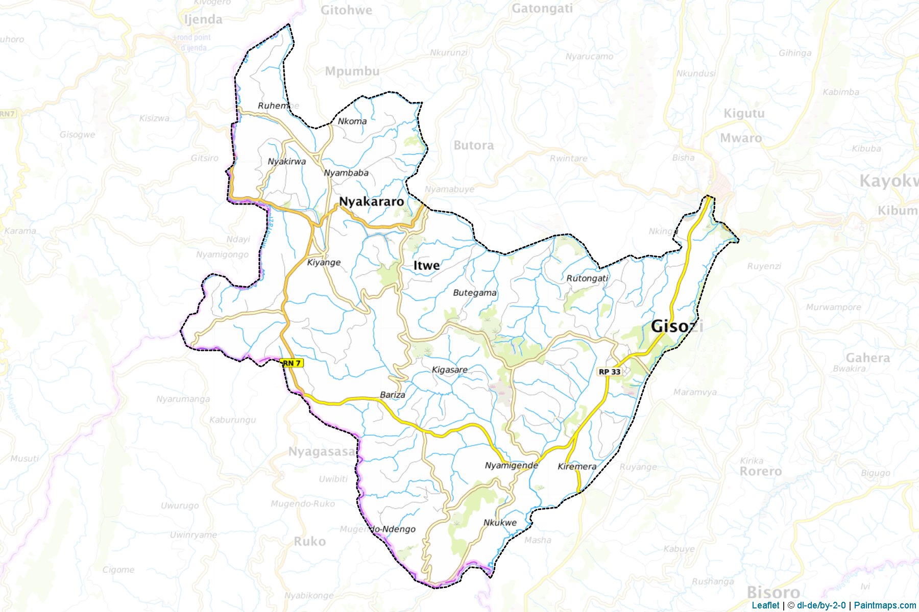 Muestras de recorte de mapas Gisozi (Mwaro)-1