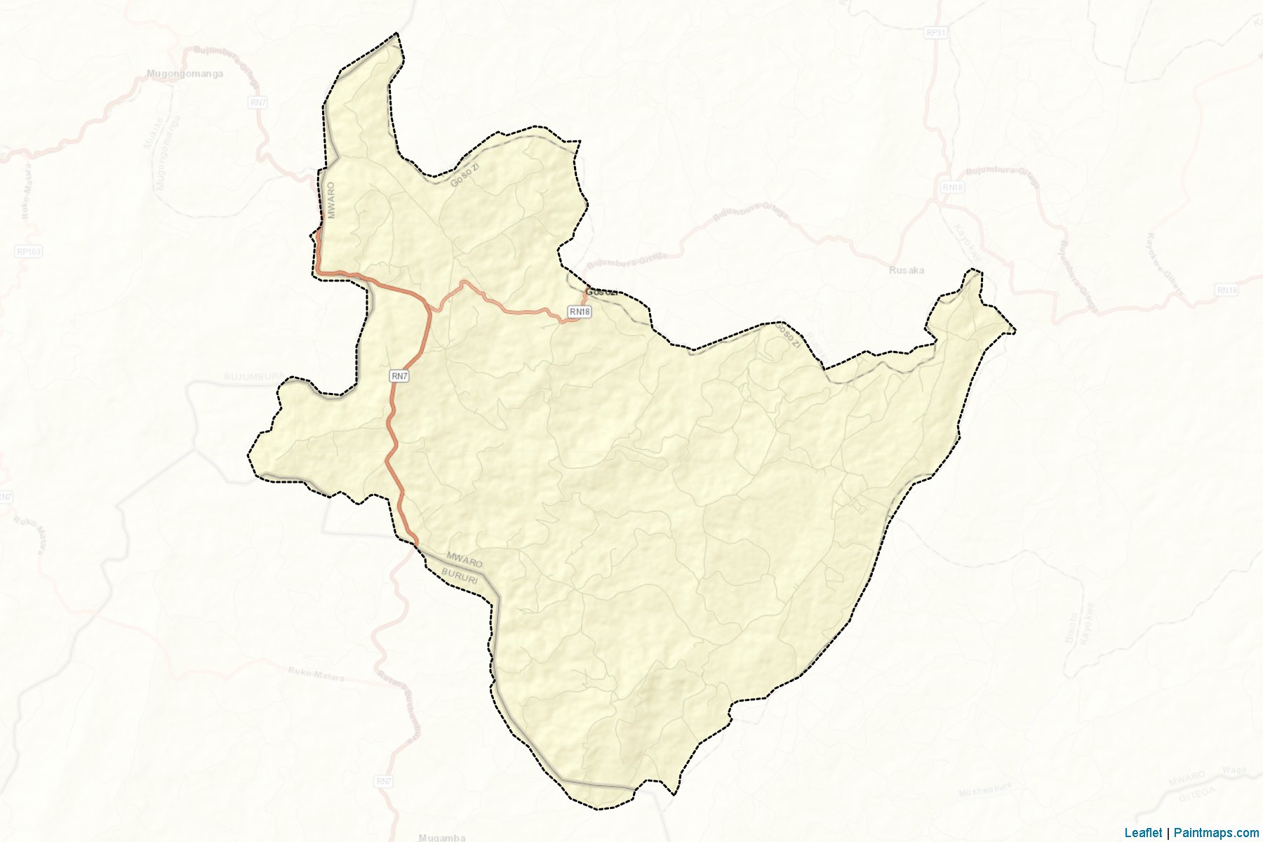 Muestras de recorte de mapas Gisozi (Mwaro)-2