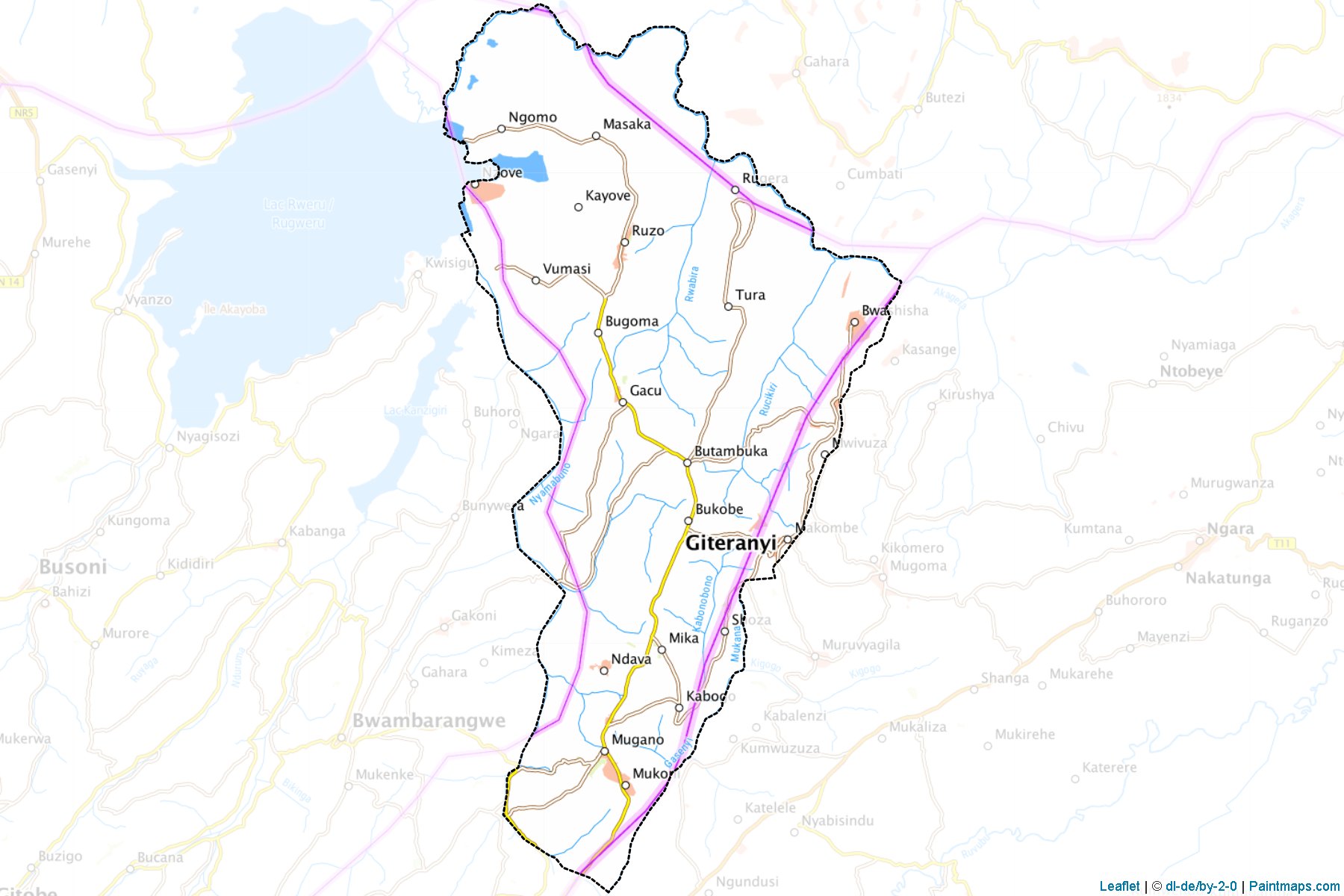 Muestras de recorte de mapas Giteranyi (Muyinga)-1