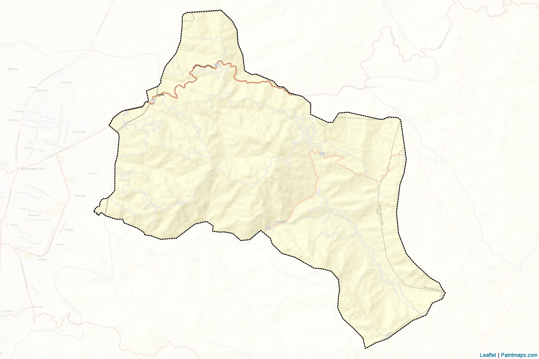 Muestras de recorte de mapas Isale (Bujumbura Rural)-2