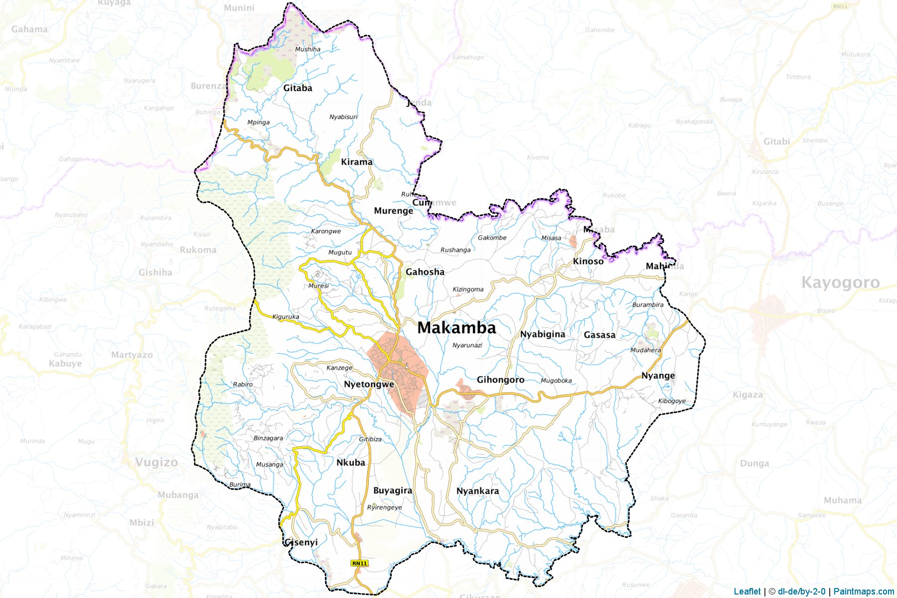 Muestras de recorte de mapas Makamba (Makamba)-1