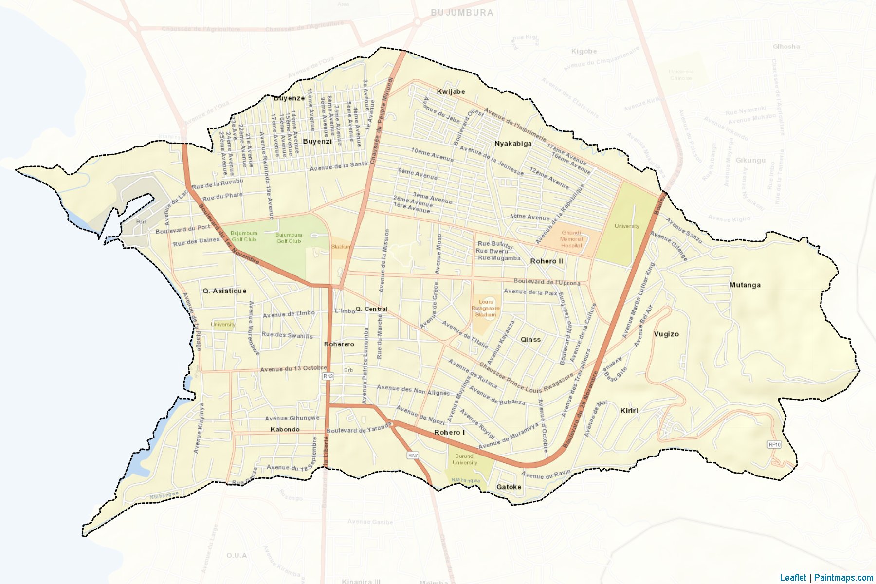 Muestras de recorte de mapas Mukaza (Bujumbura Mairie)-2