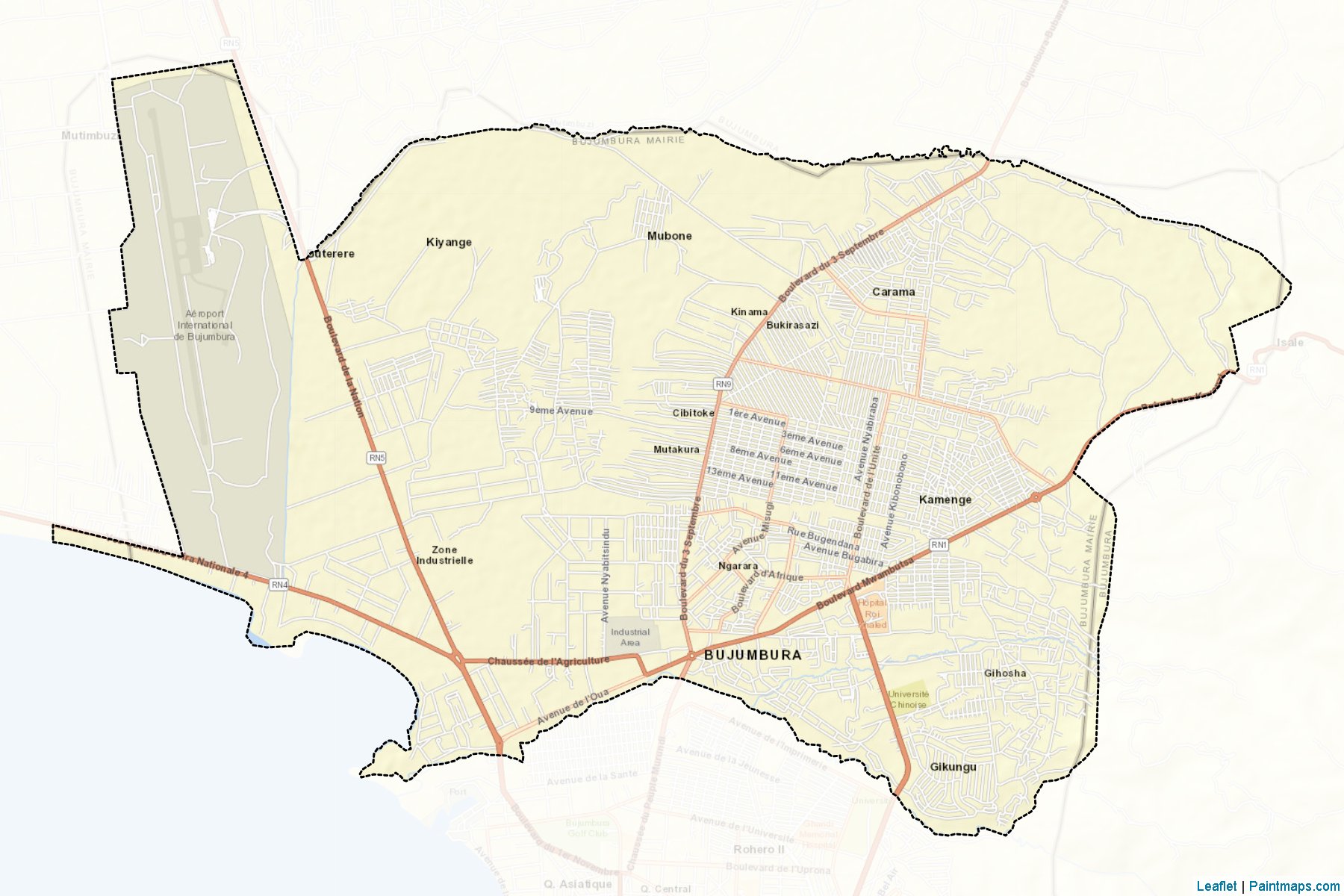 Muestras de recorte de mapas Ntahangwa (Bujumbura Mairie)-2