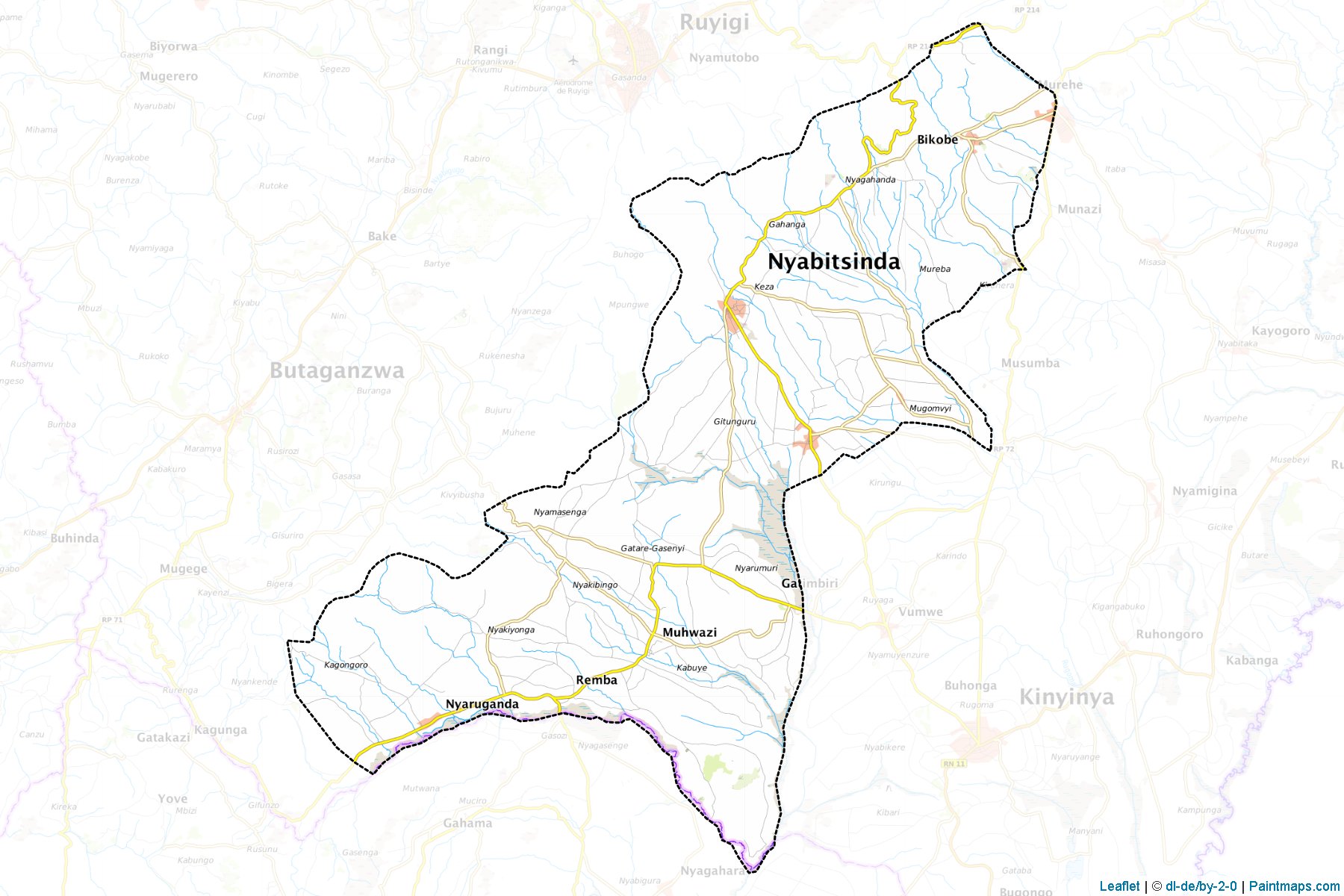 Muestras de recorte de mapas Nyabitsinda (Ruyigi)-1