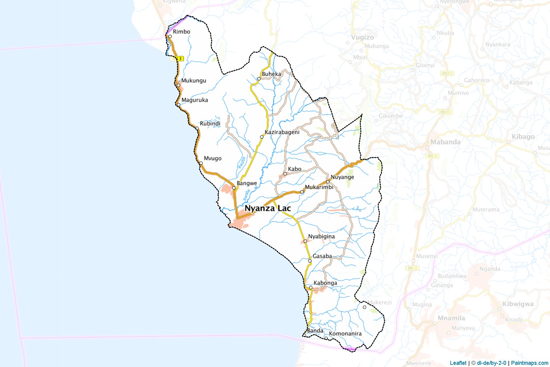 Muestras de recorte de mapas Nyanza-Lac (Makamba)-1