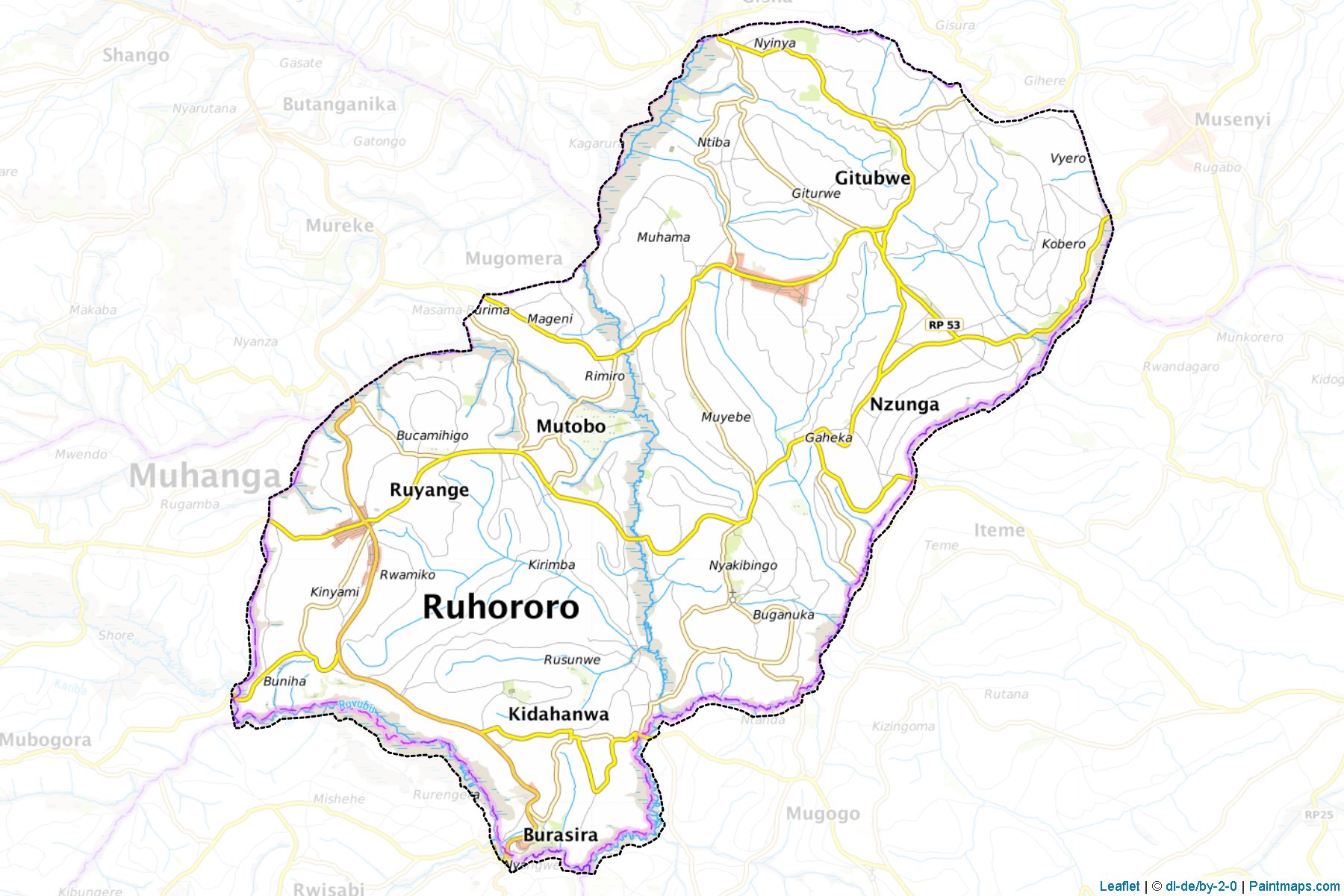 Muestras de recorte de mapas Ruhororo (Ngozi)-1