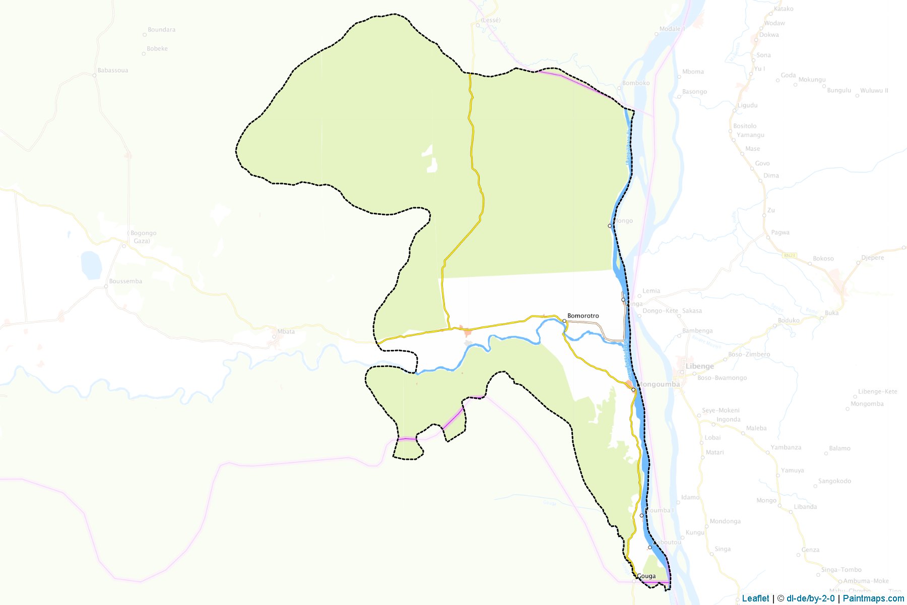 Muestras de recorte de mapas Mongoumba (Lobaye)-1