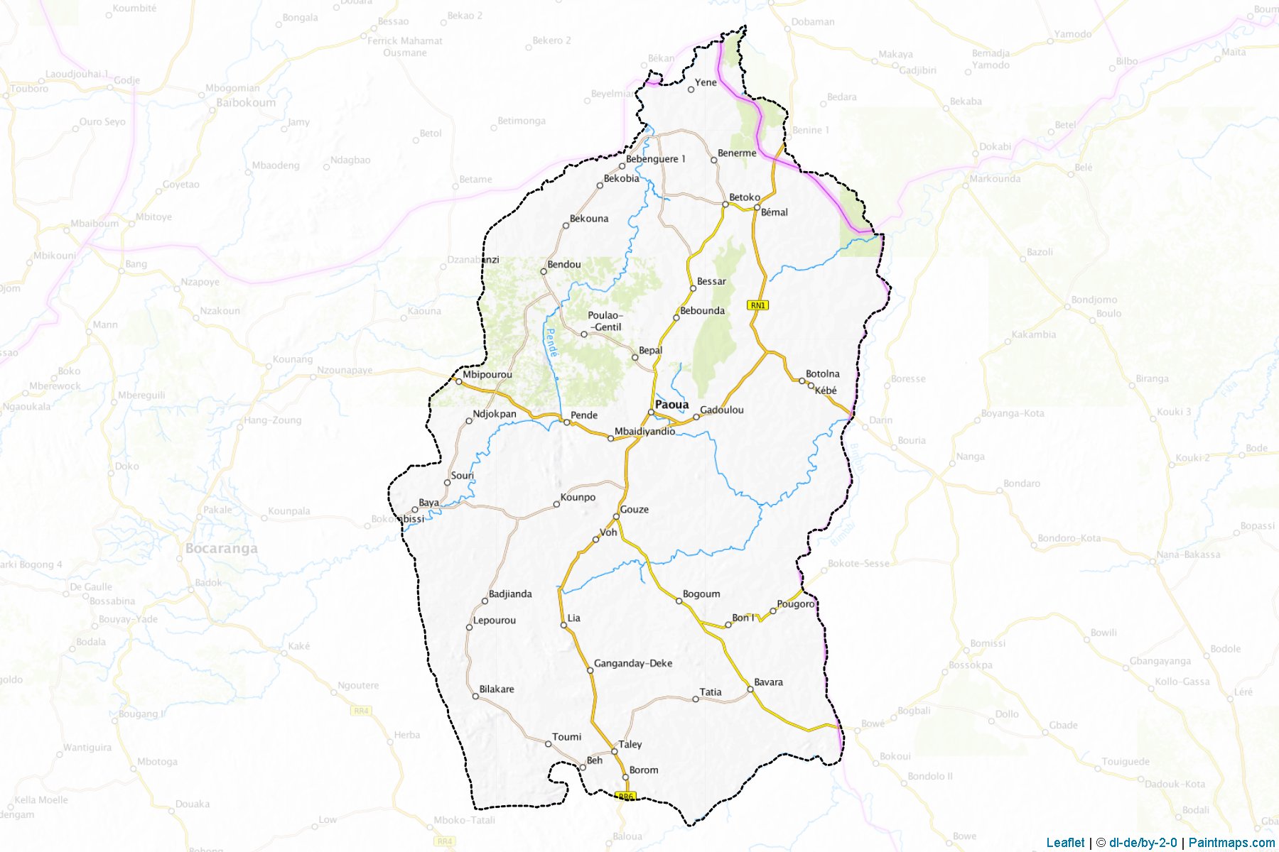 Muestras de recorte de mapas Paoua (Ouham-Pendé)-1