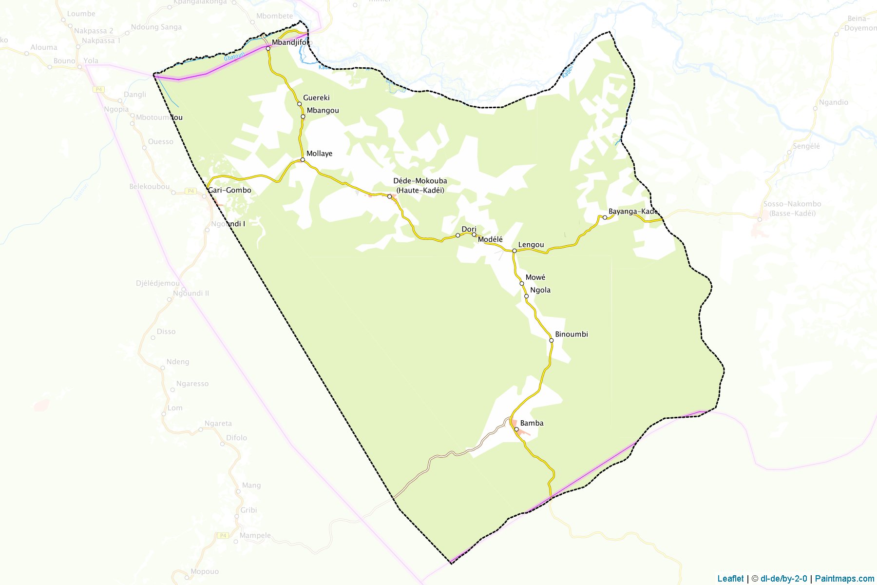 Dédé-Mokouba (Mambéré-Kadéï Prefecture) Map Cropping Samples-1