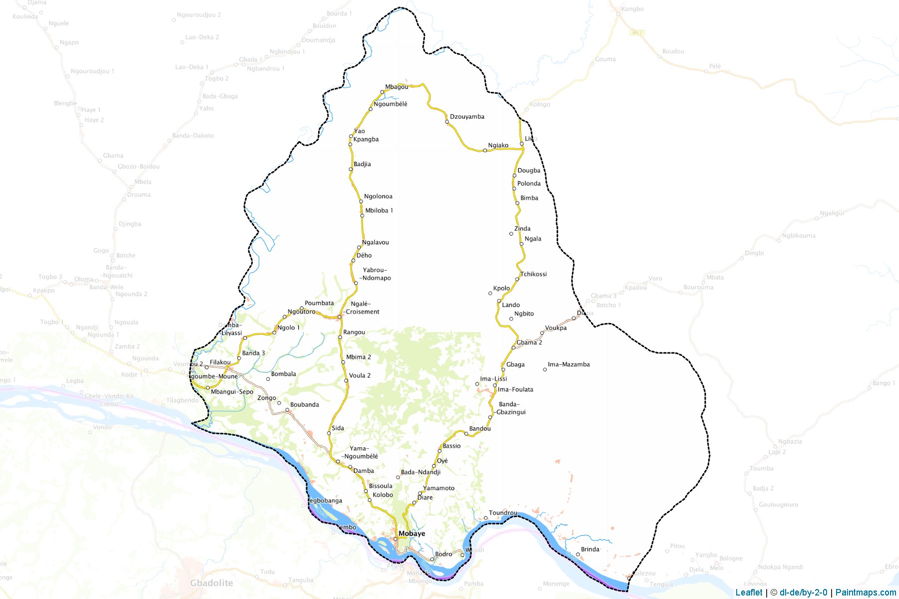 Muestras de recorte de mapas Mobaye (Basse-Kotto)-1