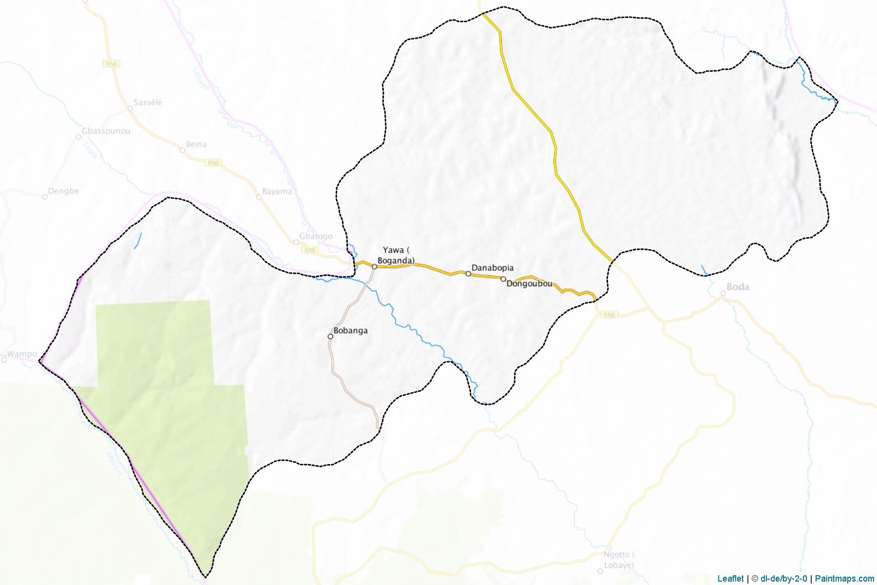 Muestras de recorte de mapas Boganda (Lobaye)-1