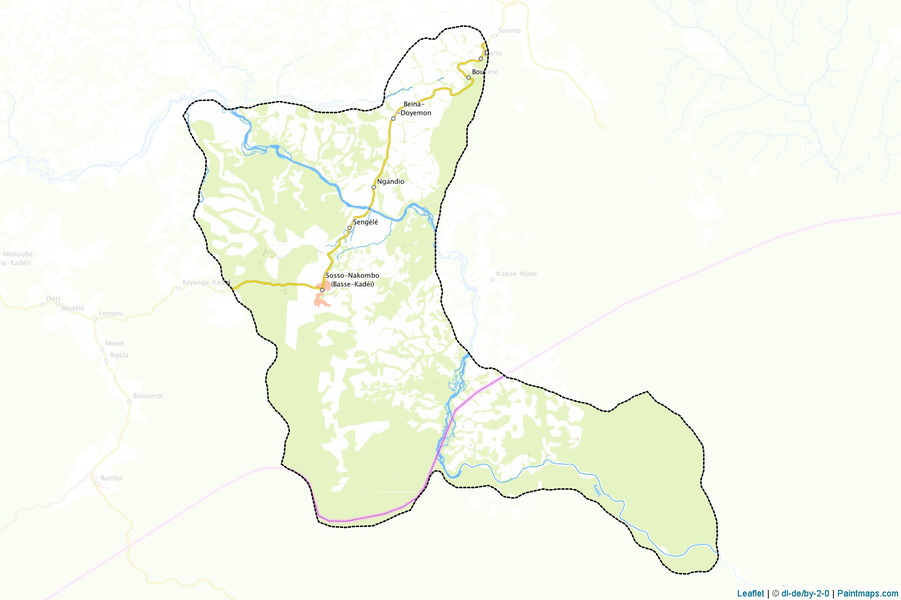 Muestras de recorte de mapas Sosso-Nakombo (Mambéré-Kadéï)-1