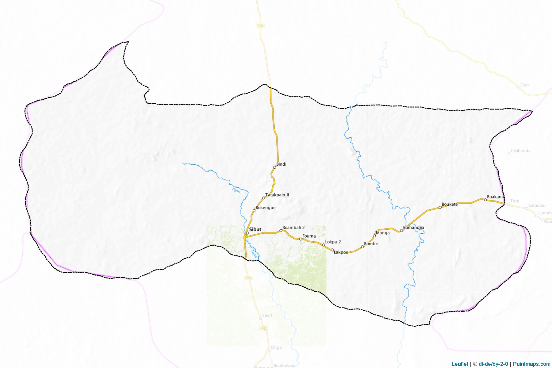 Muestras de recorte de mapas Sibut (Kémo)-1