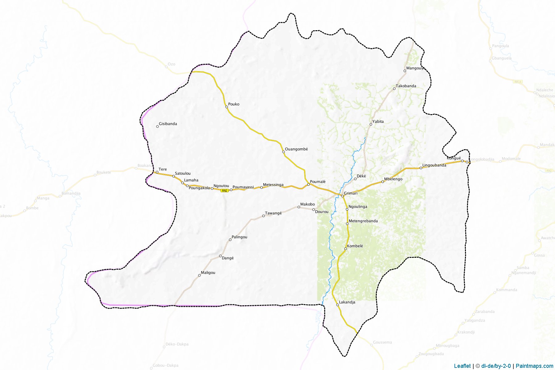 Muestras de recorte de mapas Grimari (Ouaka)-1