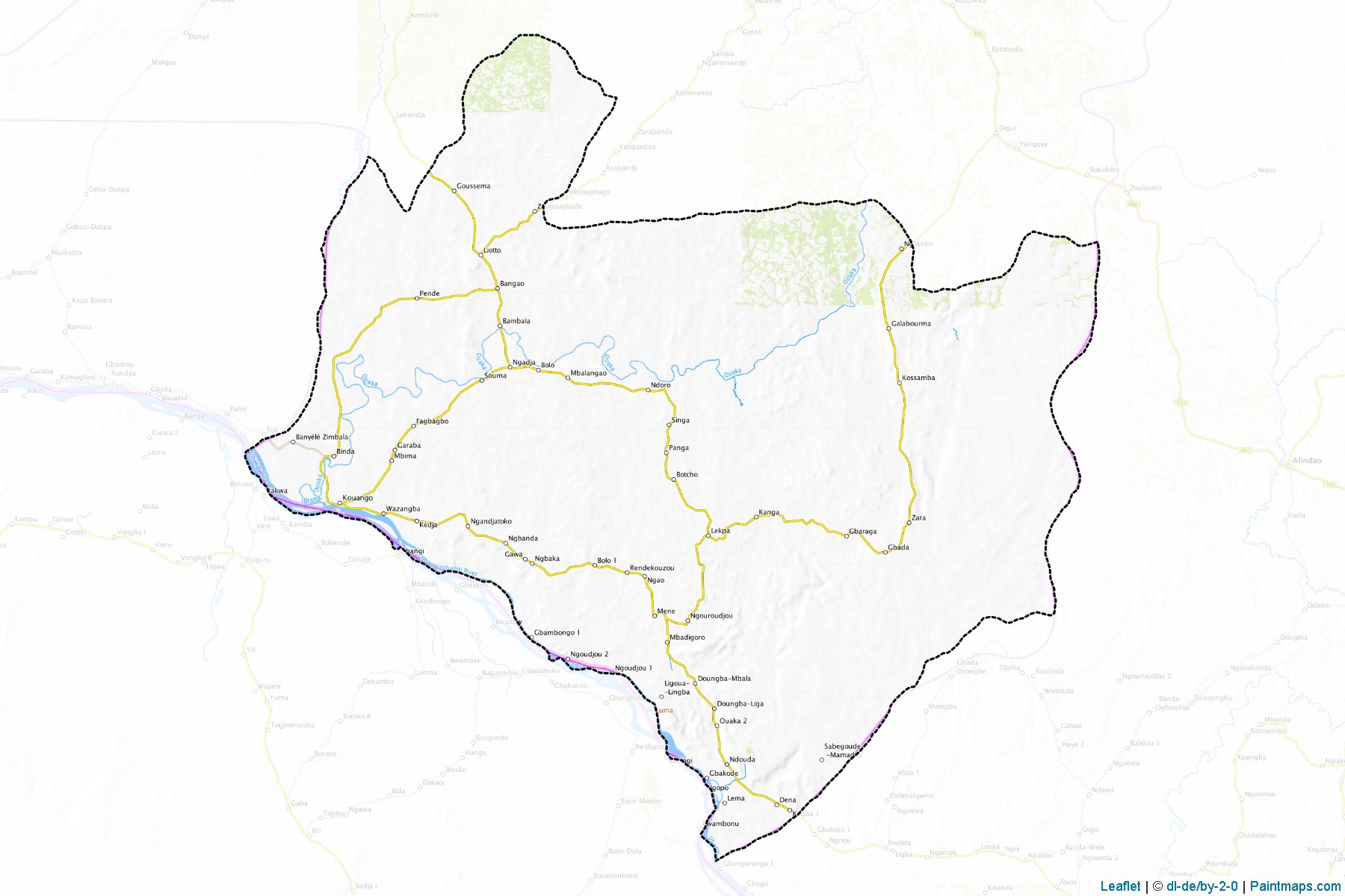 Muestras de recorte de mapas Kouango (Ouaka)-1