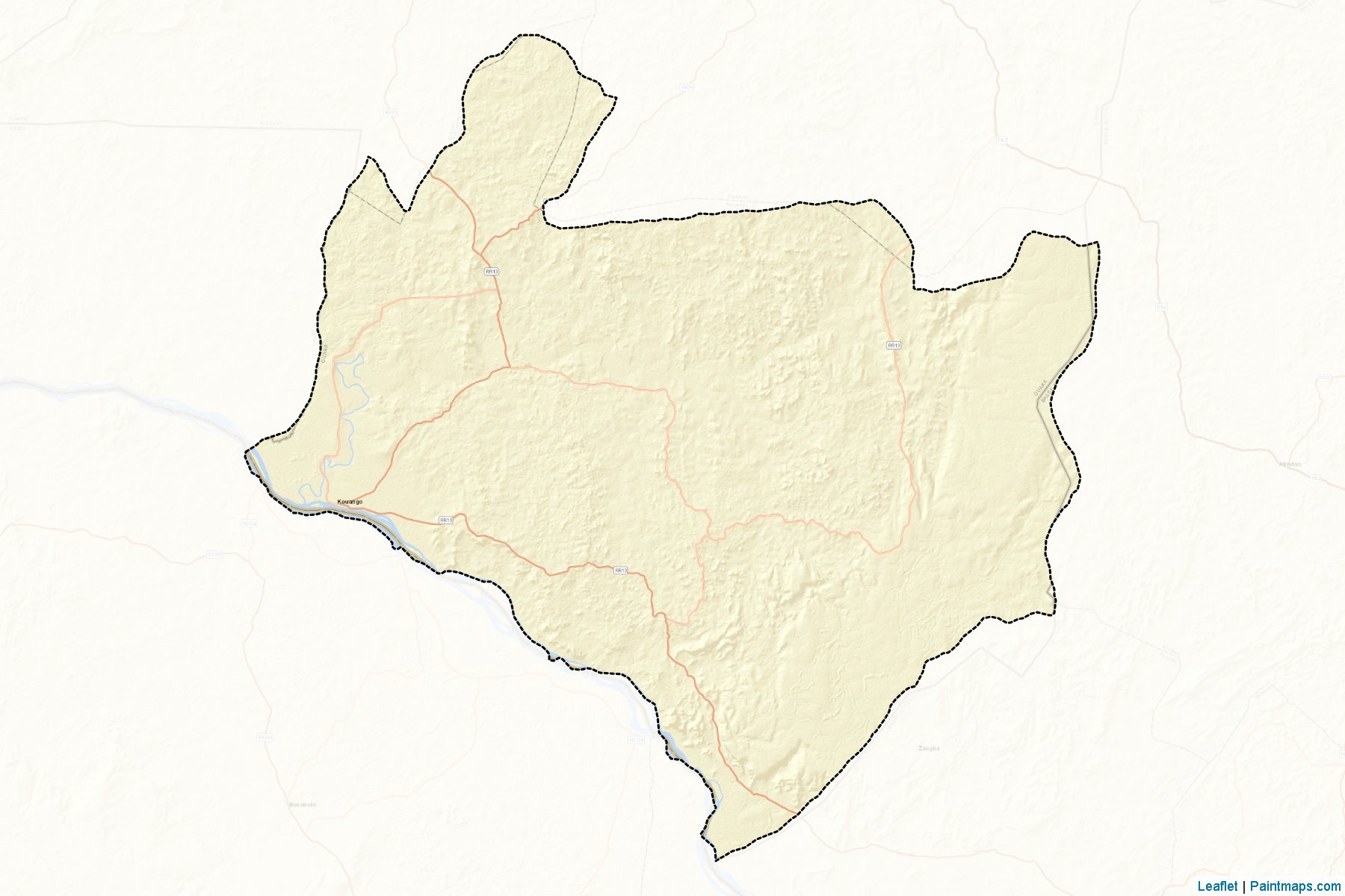 Muestras de recorte de mapas Kouango (Ouaka)-2