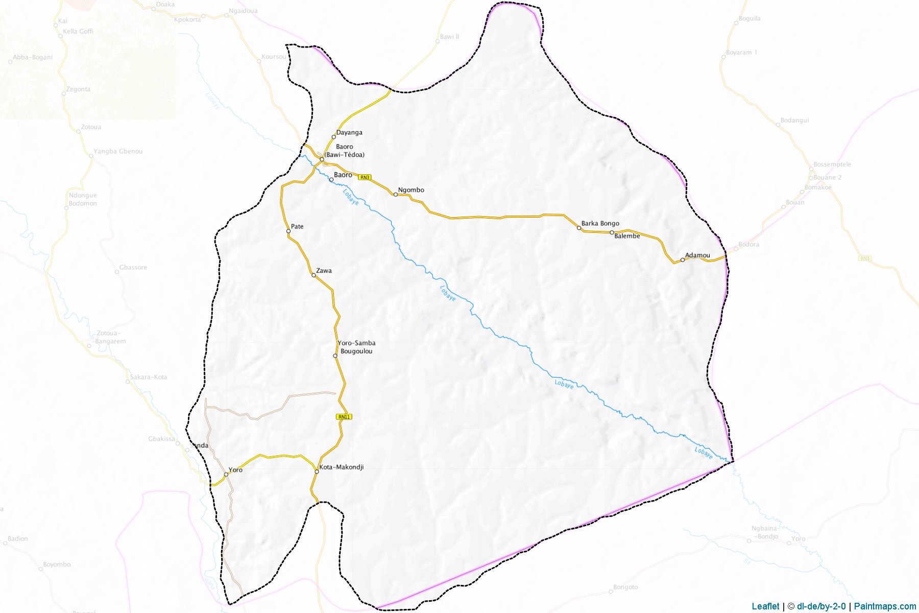 Muestras de recorte de mapas Baoro (Nana-Mambéré)-1