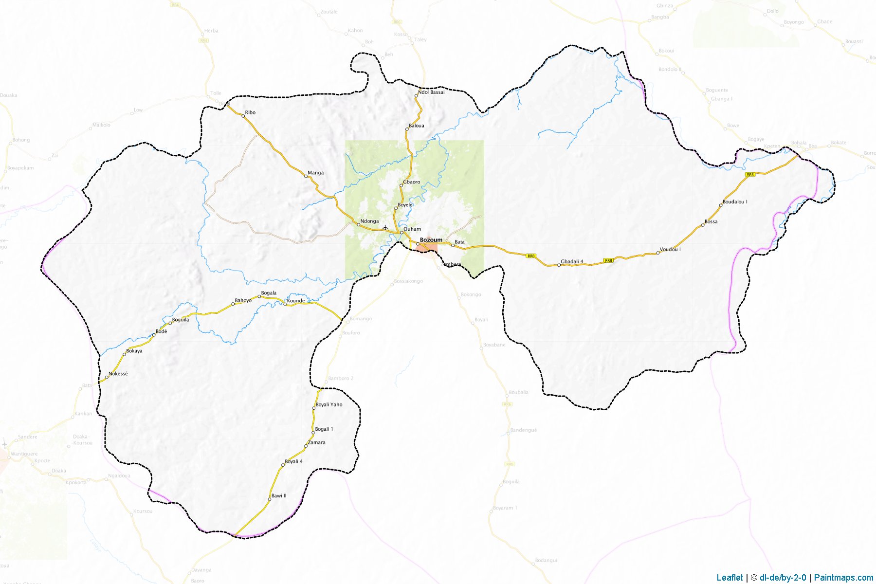 Bozoum (Quận Ouham-Pendé) Haritası Örnekleri-1