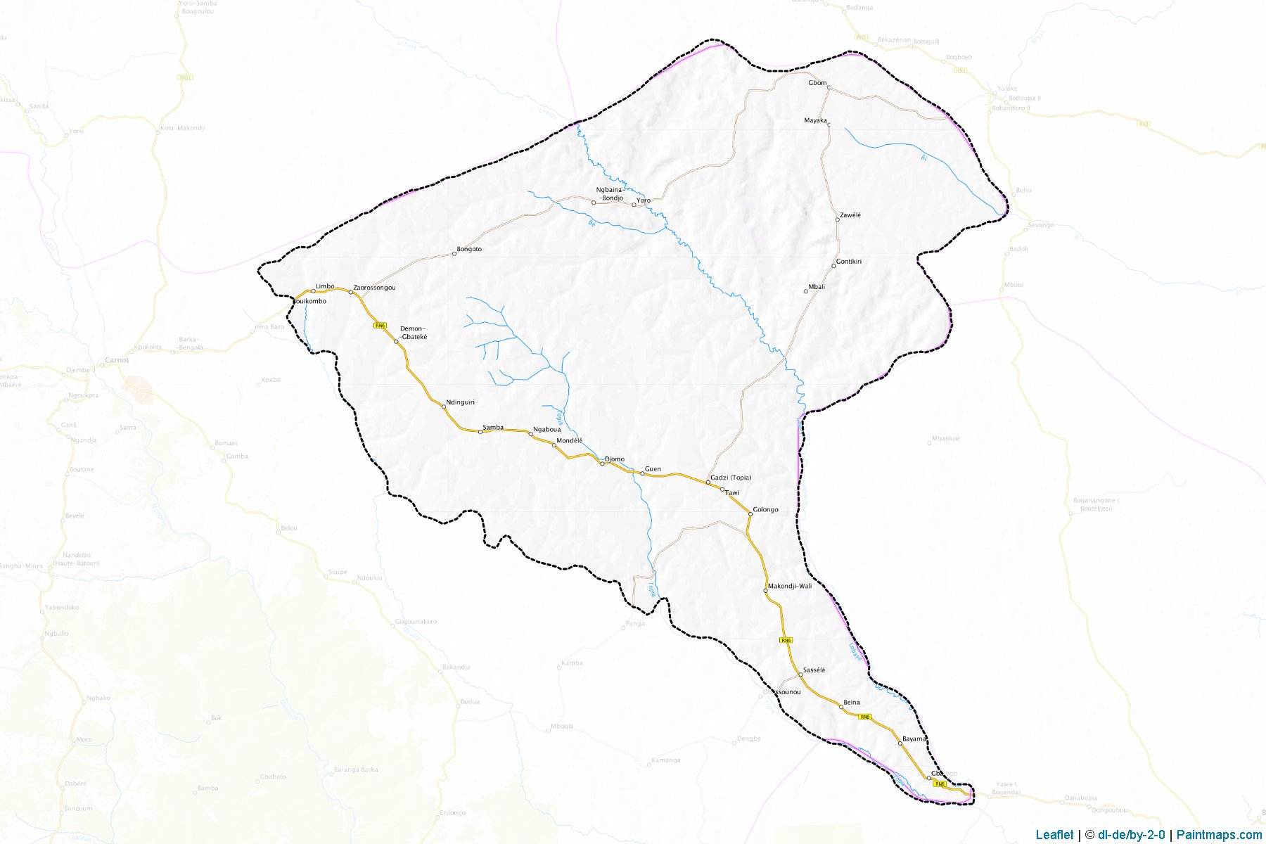 Muestras de recorte de mapas Gadzi (Mambéré-Kadéï)-1