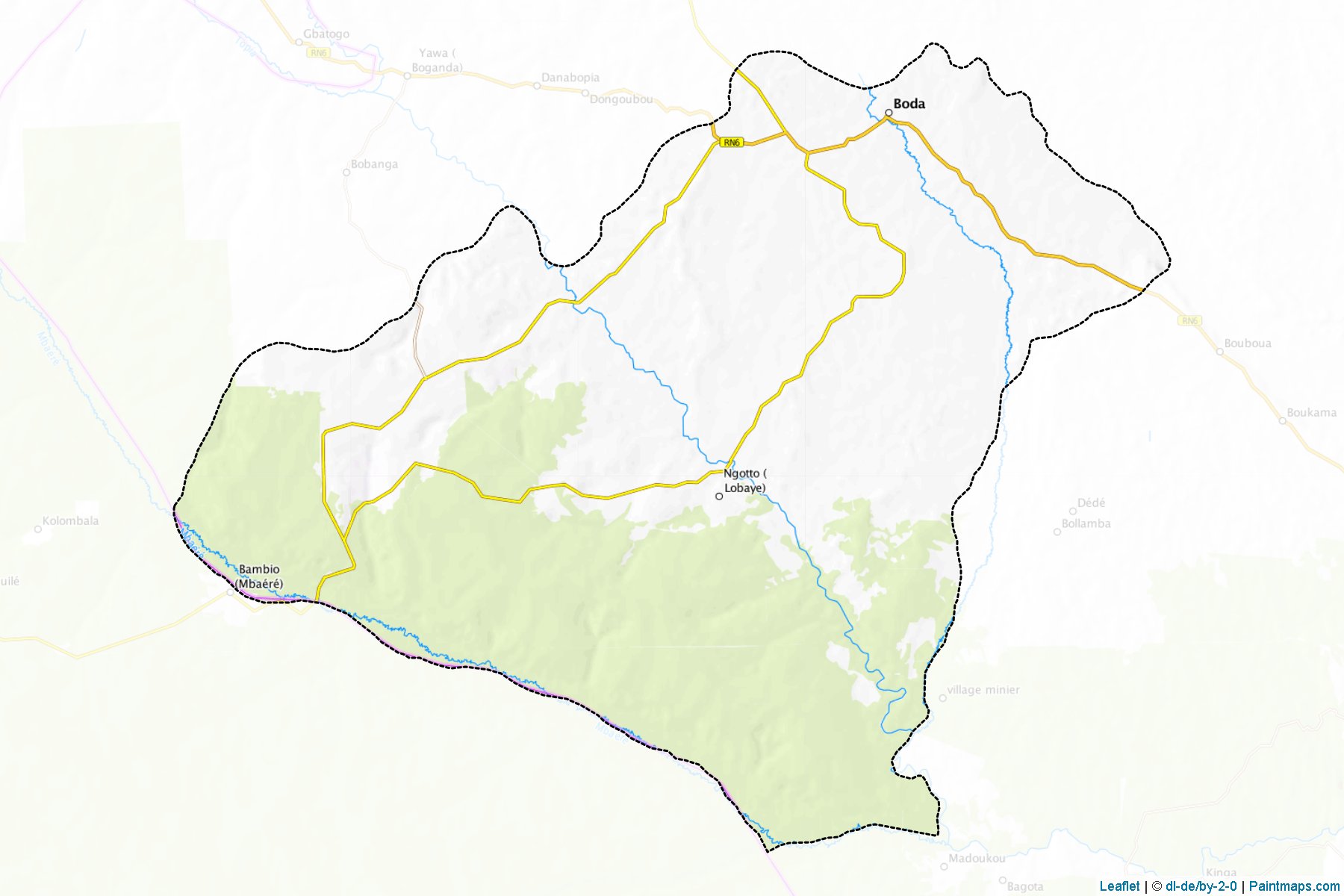 Muestras de recorte de mapas Boda (Lobaye)-1