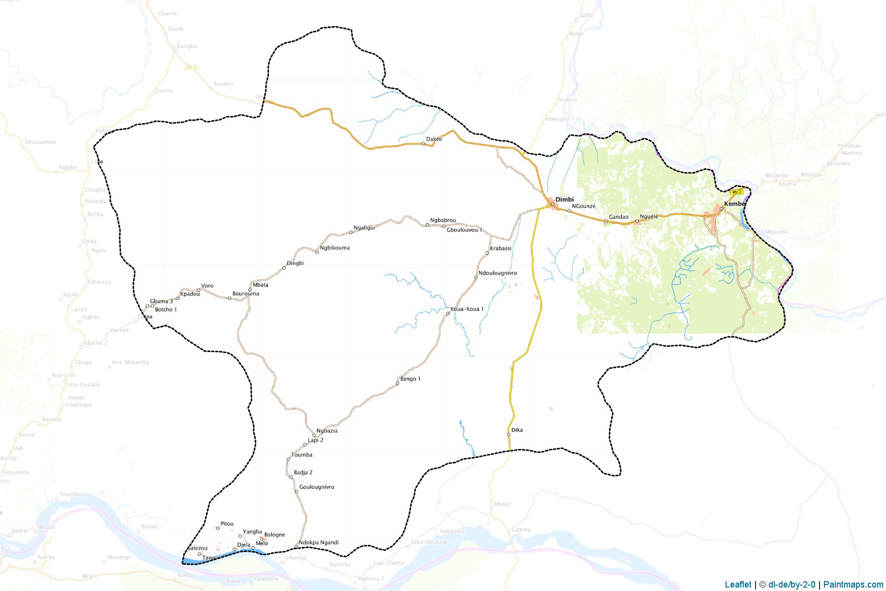 Muestras de recorte de mapas Kembe (Basse-Kotto)-1